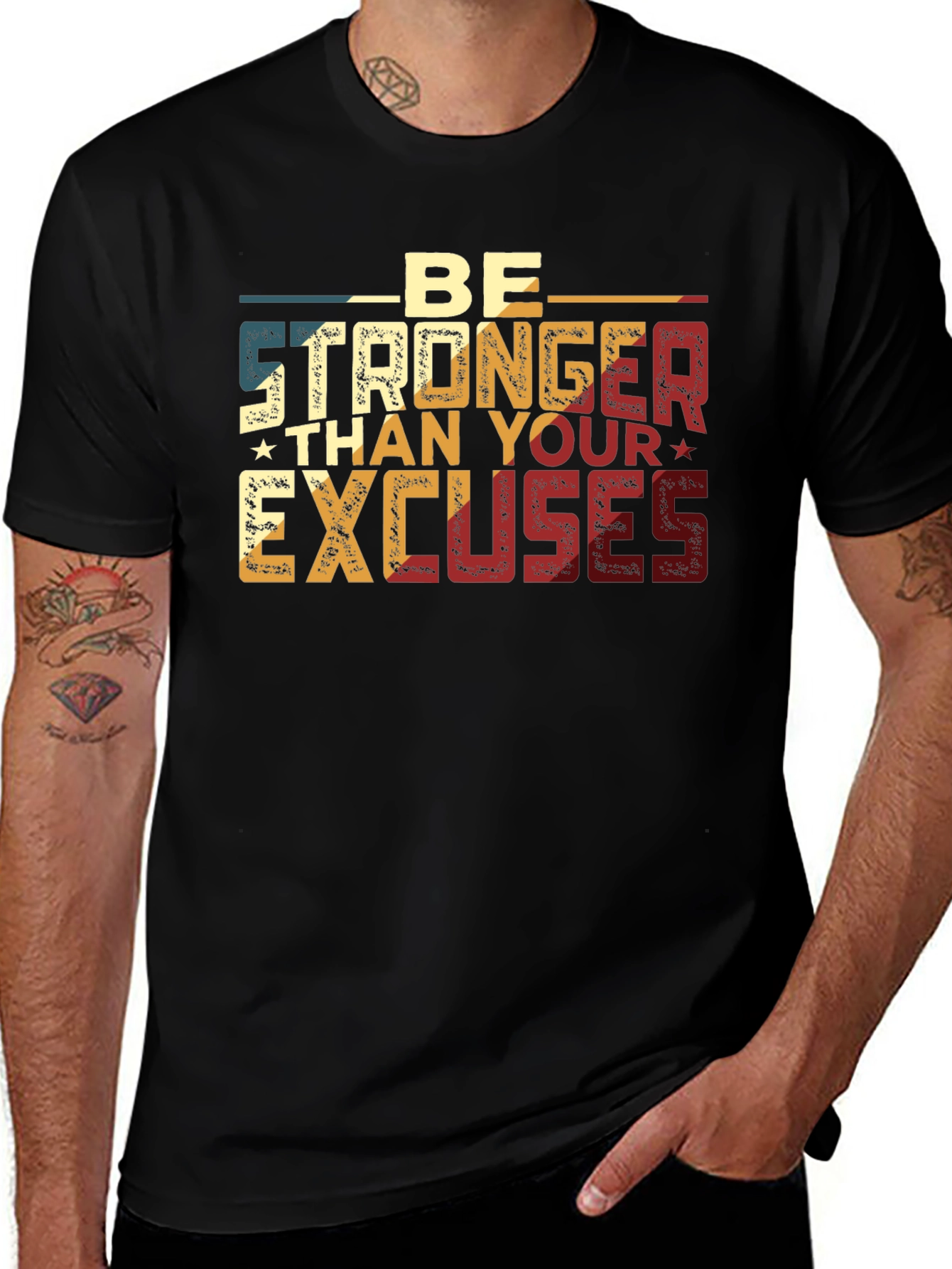 Variant 28 of Motivational Be Stronger Than Excuses Graphic T-Shirt