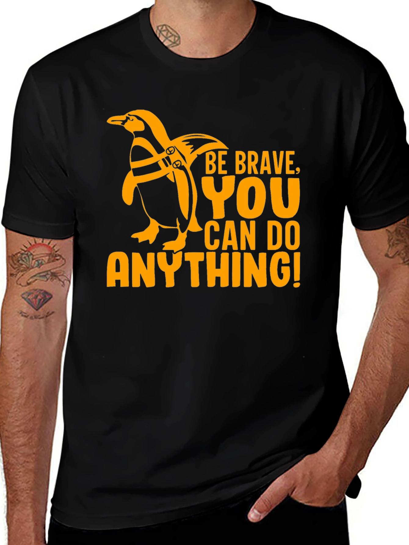 Variant 12 of Be Brave Penguin Graphic T-Shirt