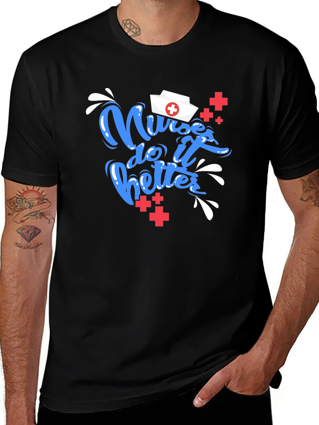 Variant 10 of Nurses Do It Better T-Shirt - Black Graphic Tee