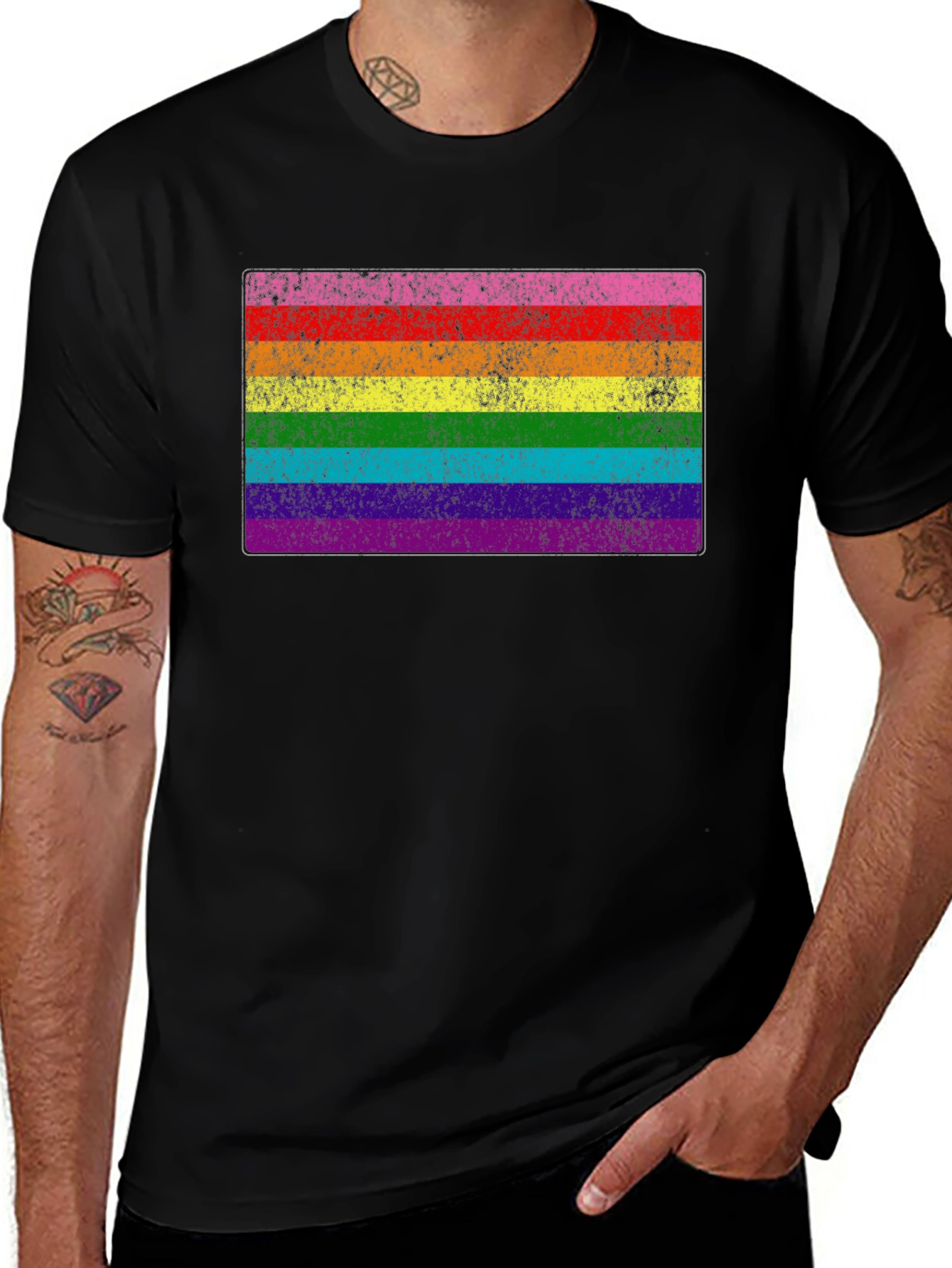 LGBT Pride Flag Black T-Shirt