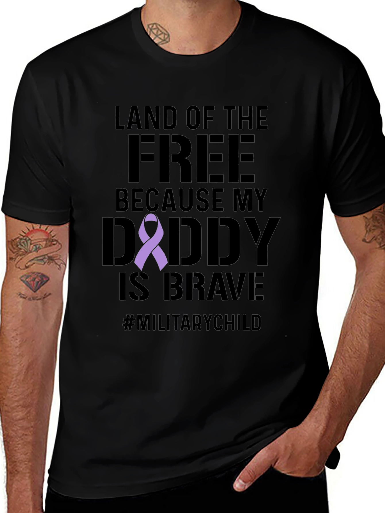 Military Child T-Shirt: Land of the Free, Brave Daddy