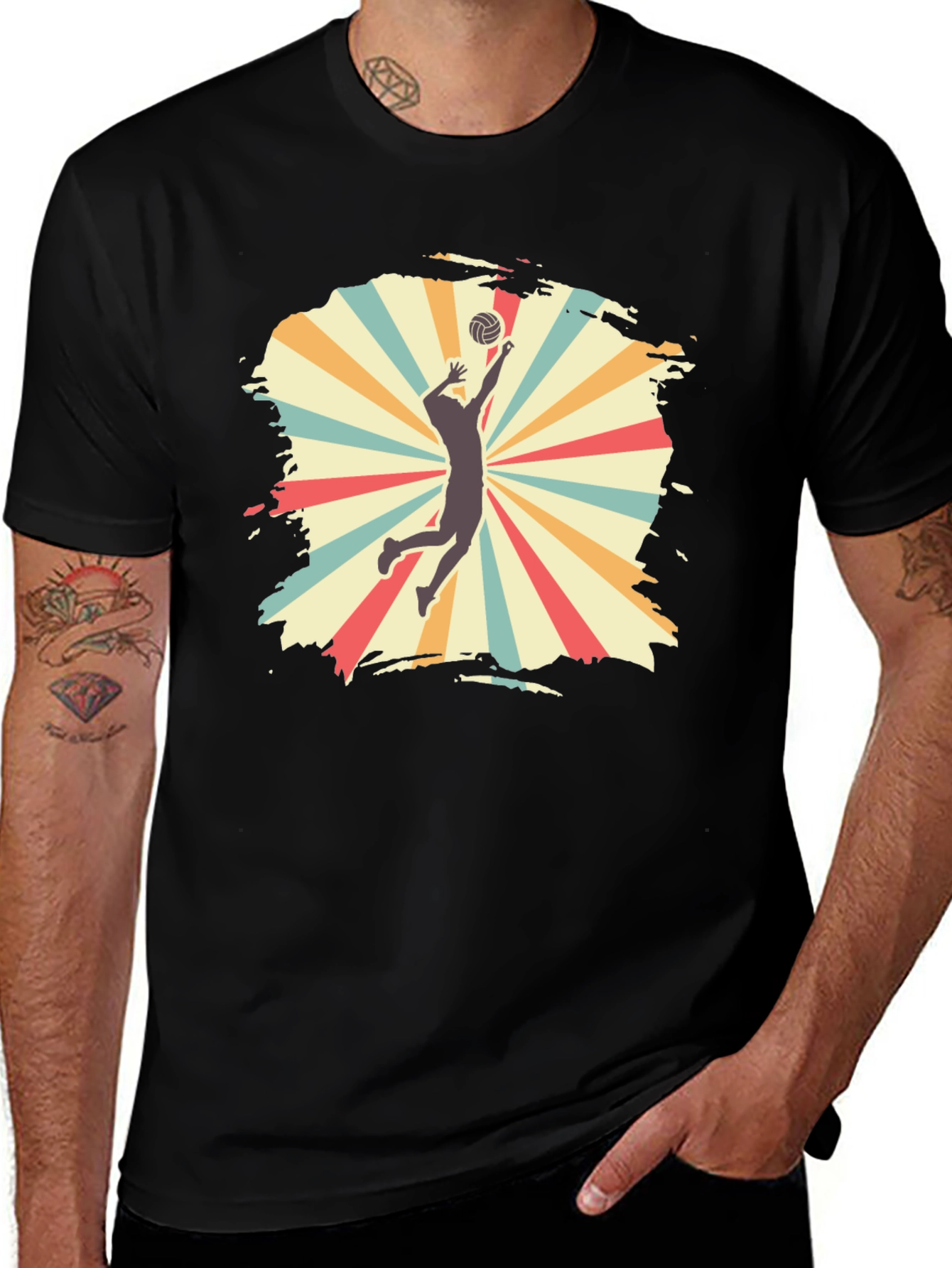 Variant 6 of Volleyball Retro Graphic T-Shirt