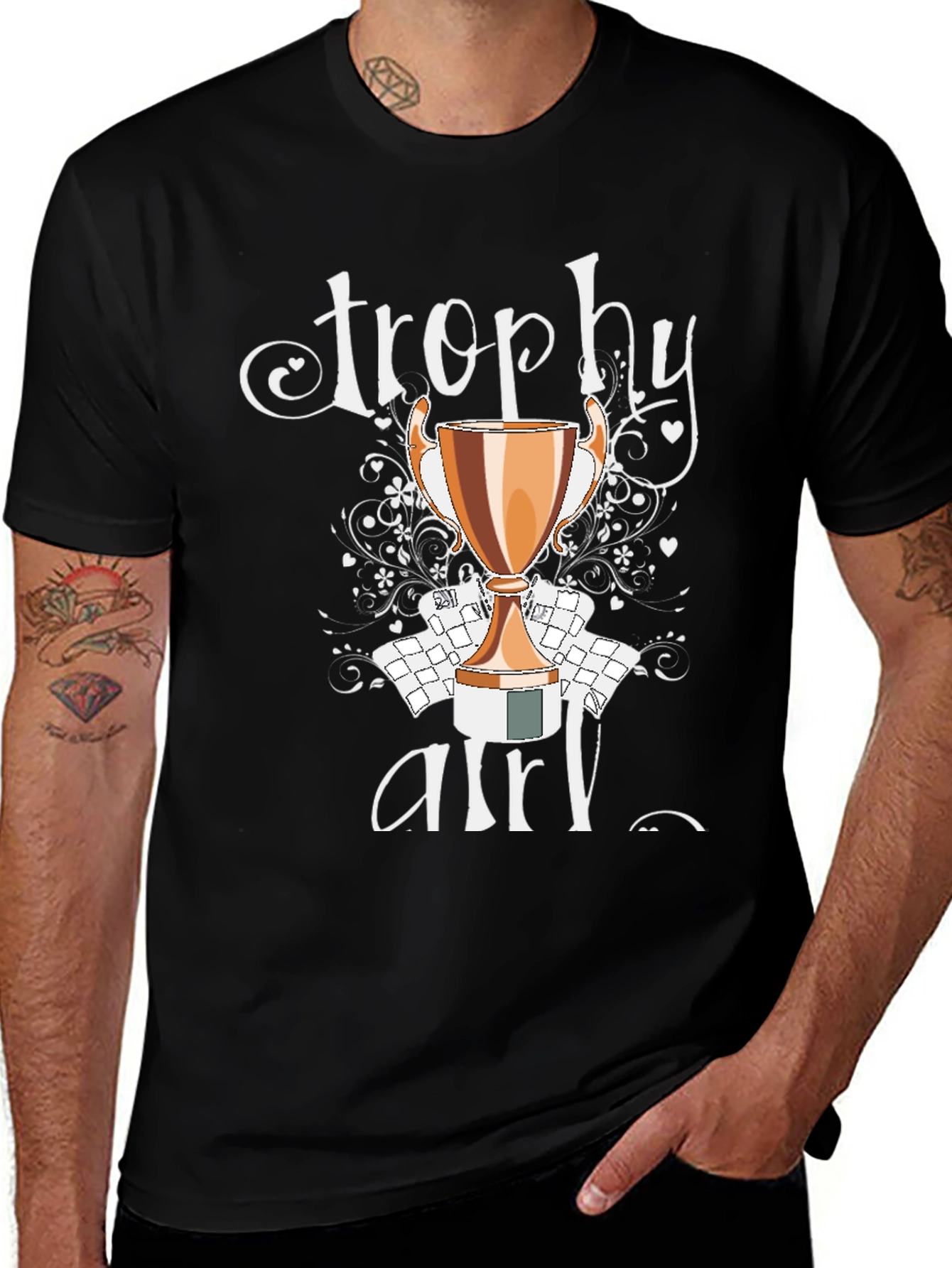 Variant 8 of Trophy Girl Graphic Tee - Black Cotton T-Shirt