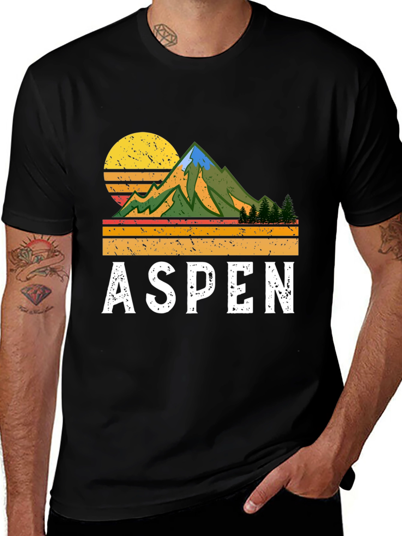Aspen Retro Mountain T-Shirt