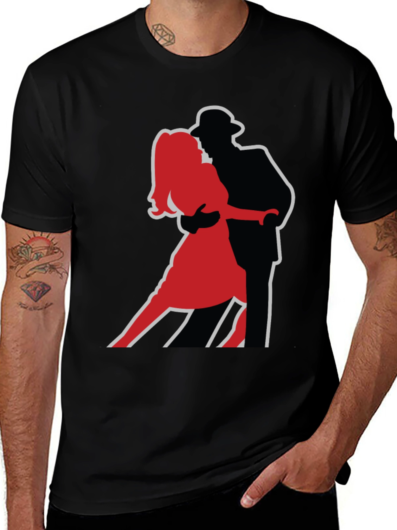 Variant 20 of Dancing Duo Graphic T-Shirt - Black