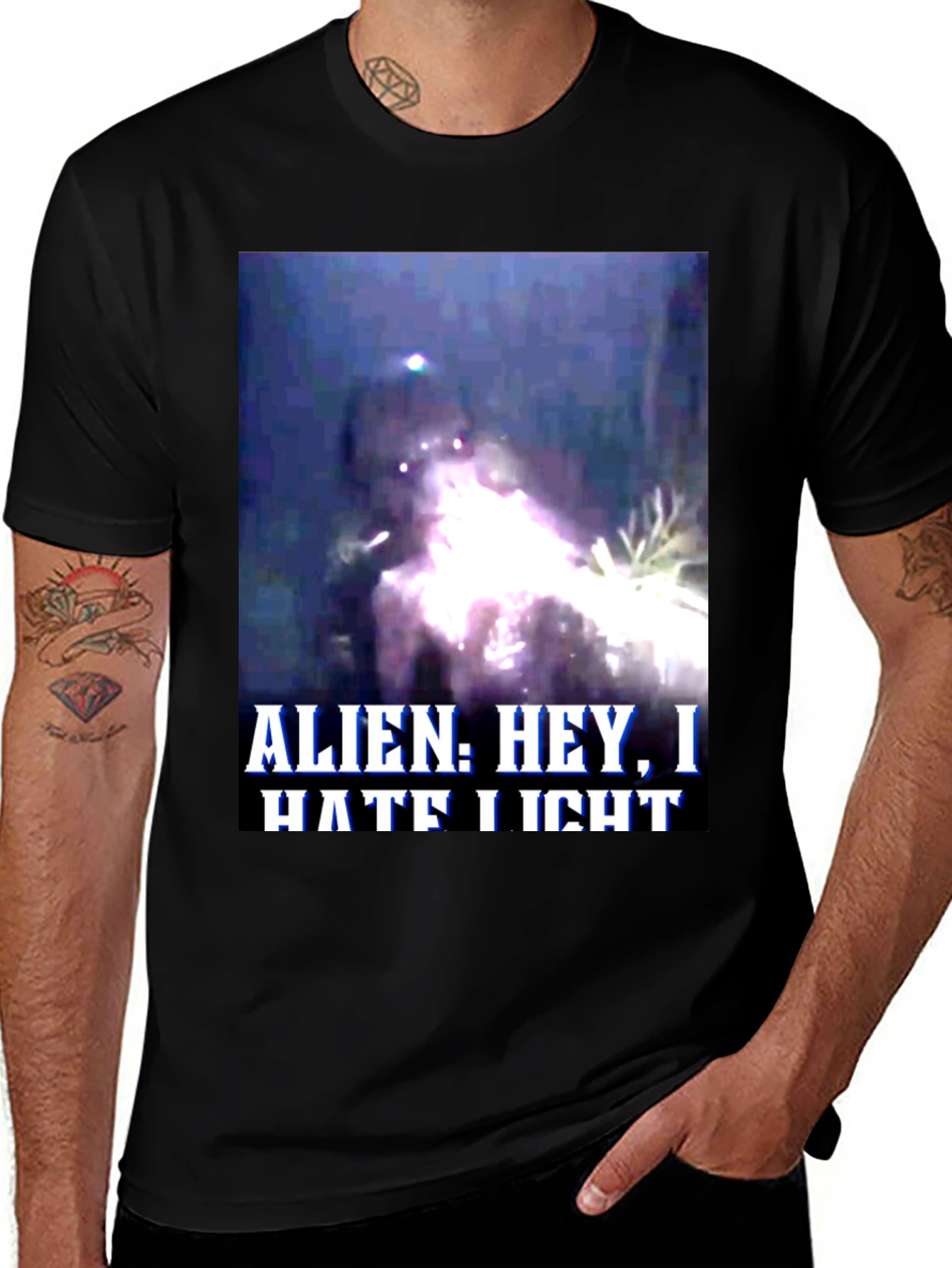 Variant 13 of Alien I Hate Light Black T-Shirt
