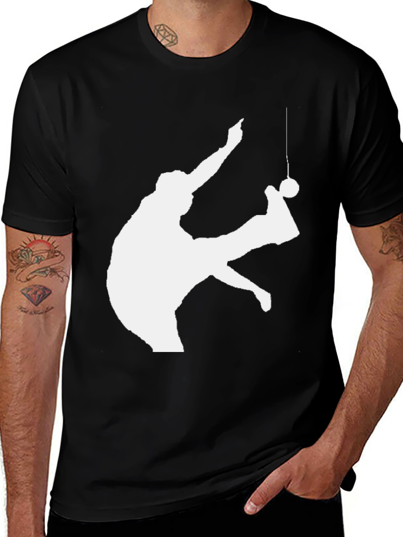 Variant 24 of Retro Gymnast Silhouette Black T-Shirt