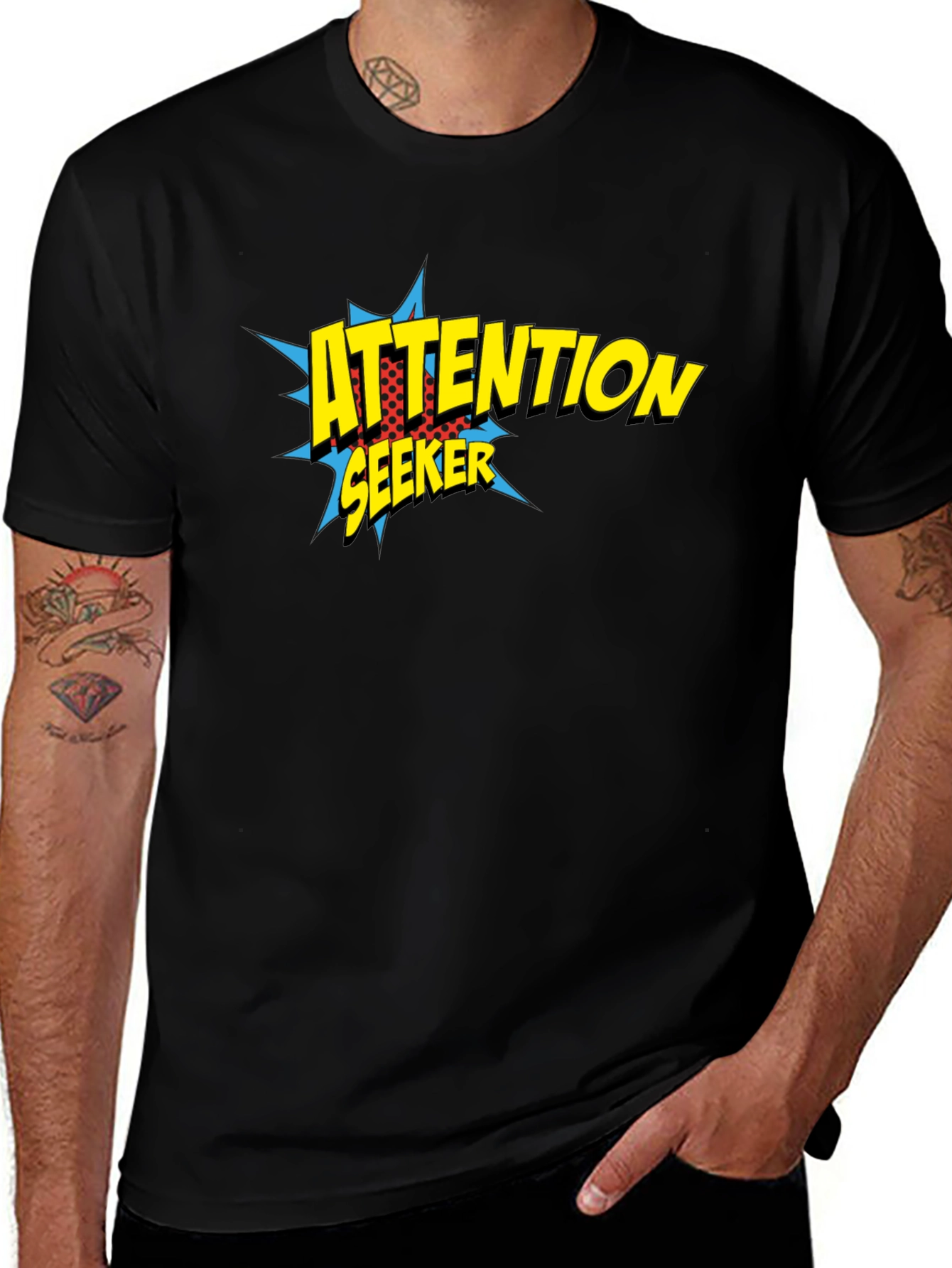 Variant 7 of Attention Seeker Graphic T-Shirt - Black