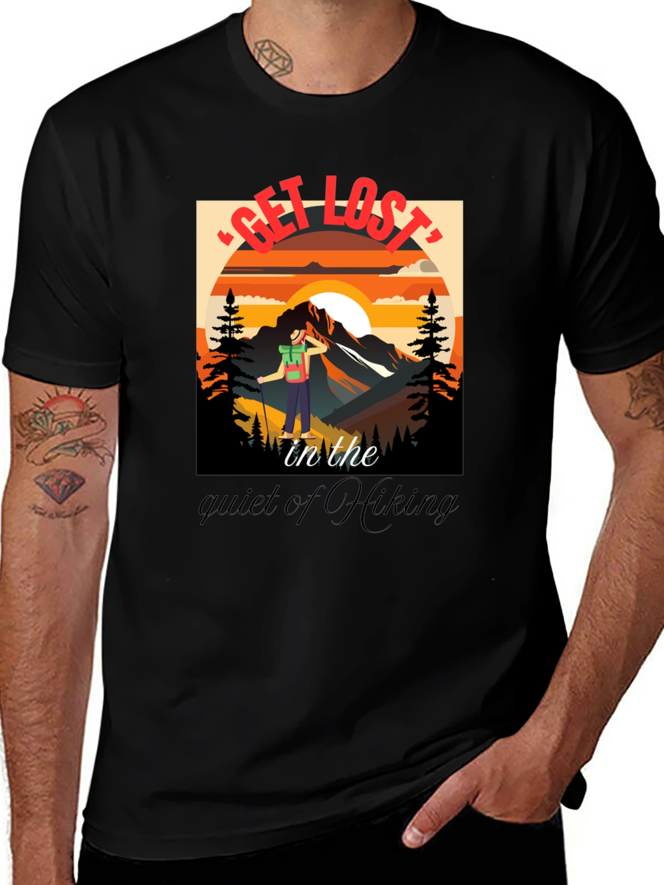 Variant 13 of Get Lost Hiking Graphic Tee - Outdoor Adventure