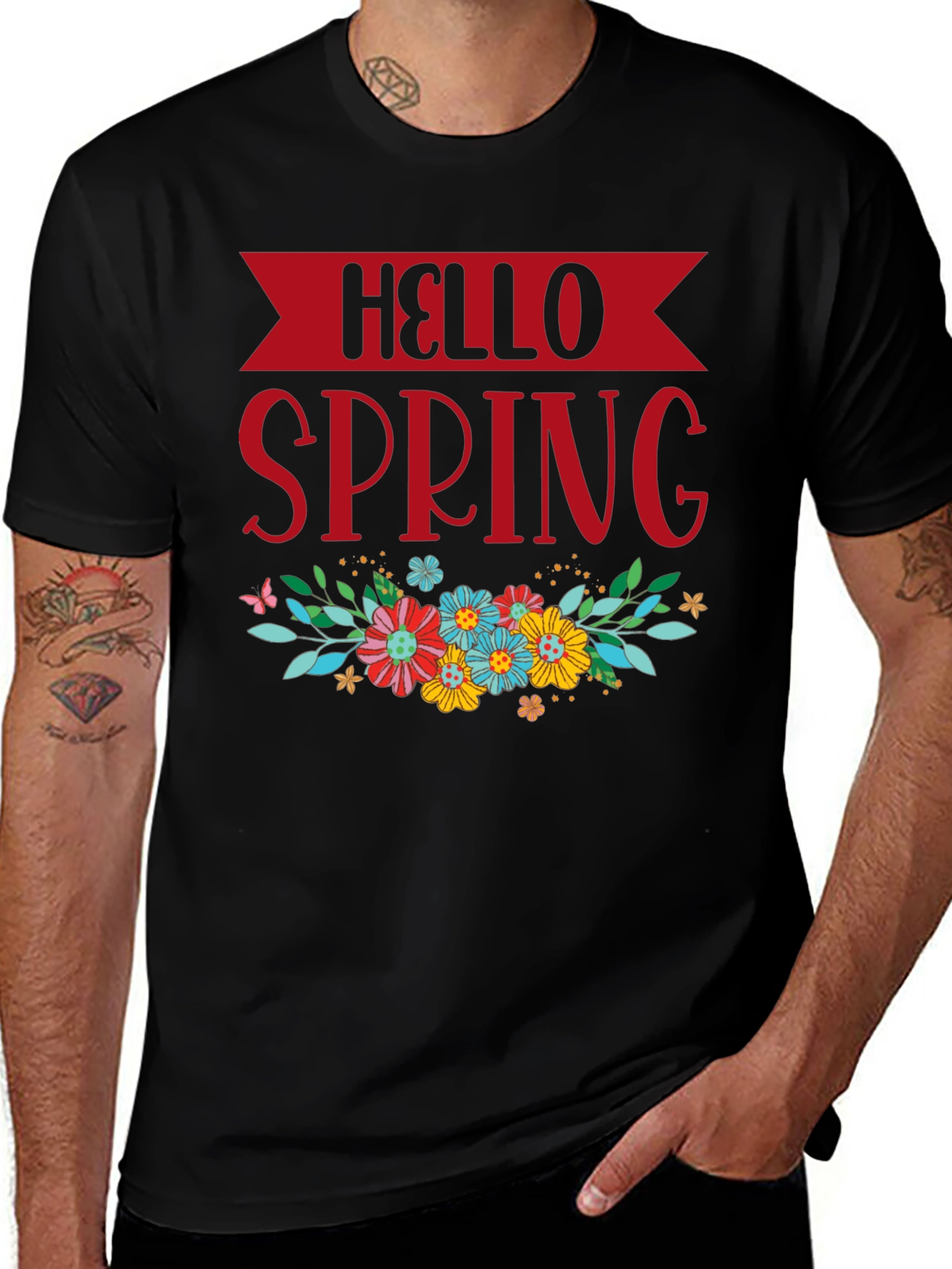 Variant 7 of Hello Spring Floral Graphic T-Shirt