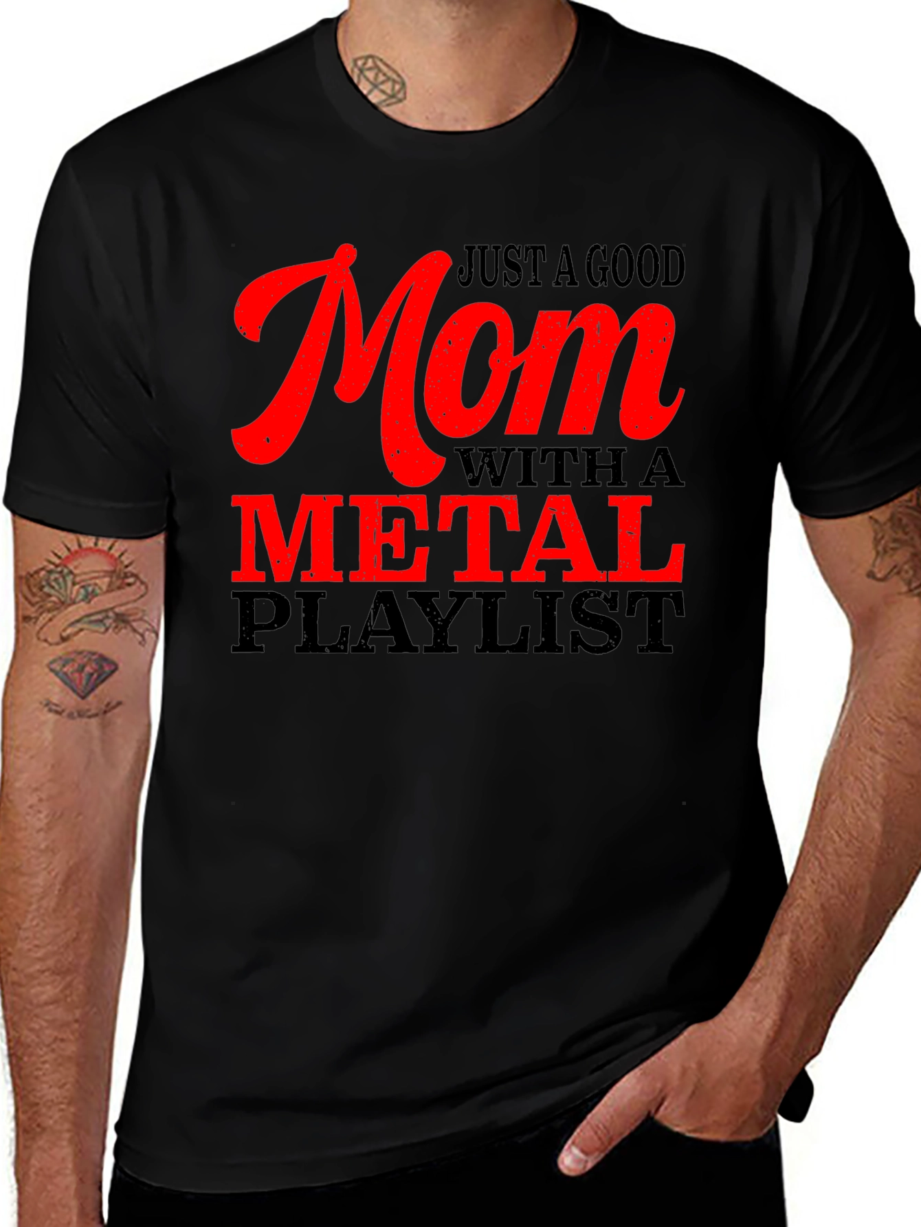 Black Mom Metal Playlist T-Shirt - Music Lover Tee main image