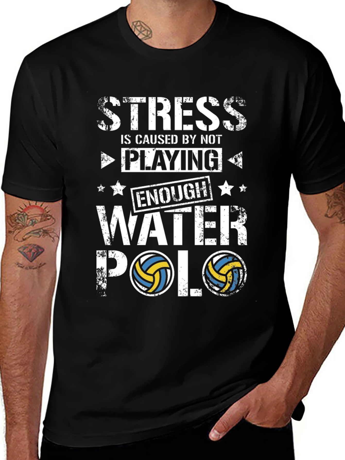 Variant 23 of Stress Water Polo T-Shirt - Funny Player Tee