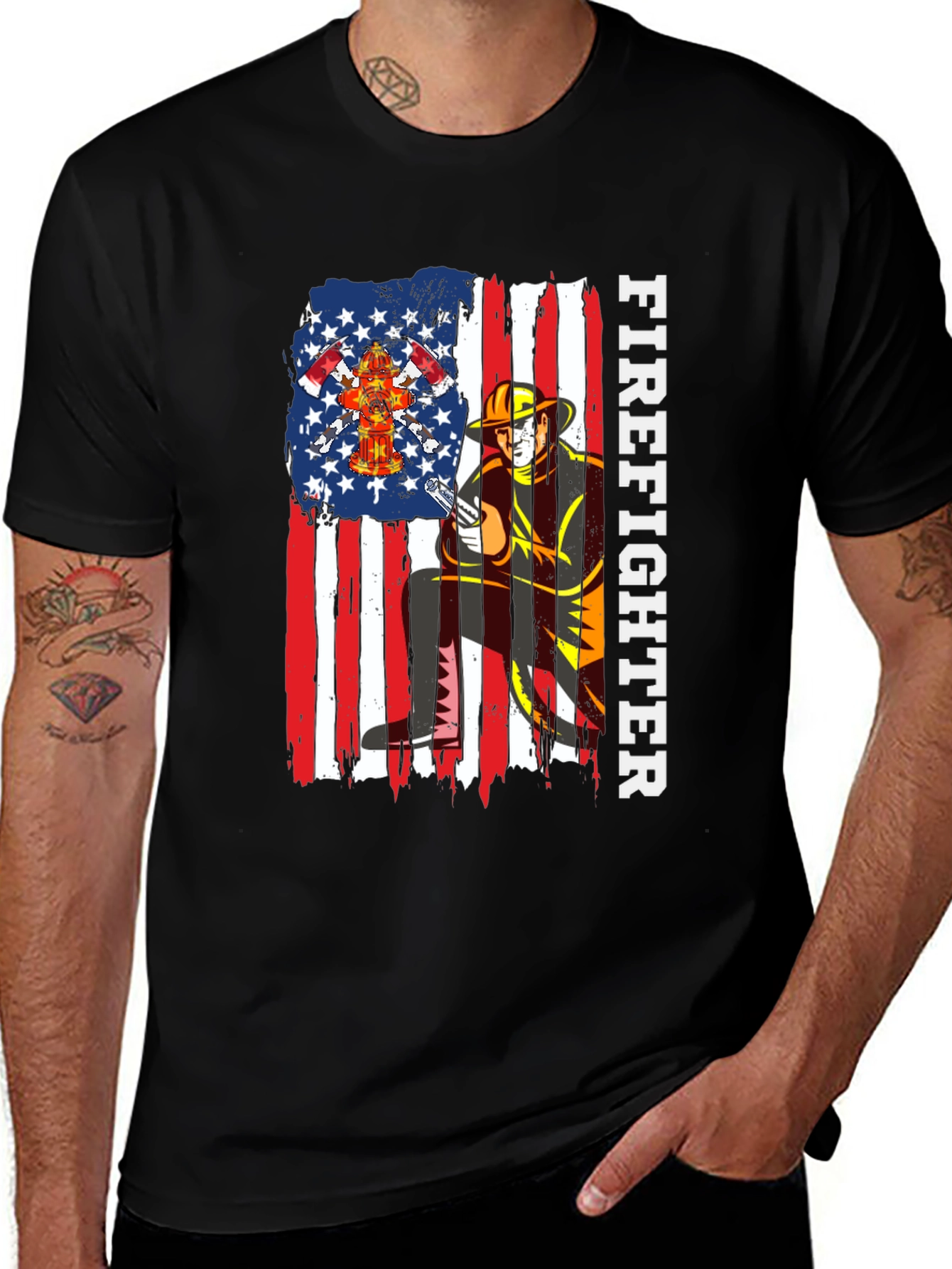 Variant 9 of Firefighter American Flag T-Shirt