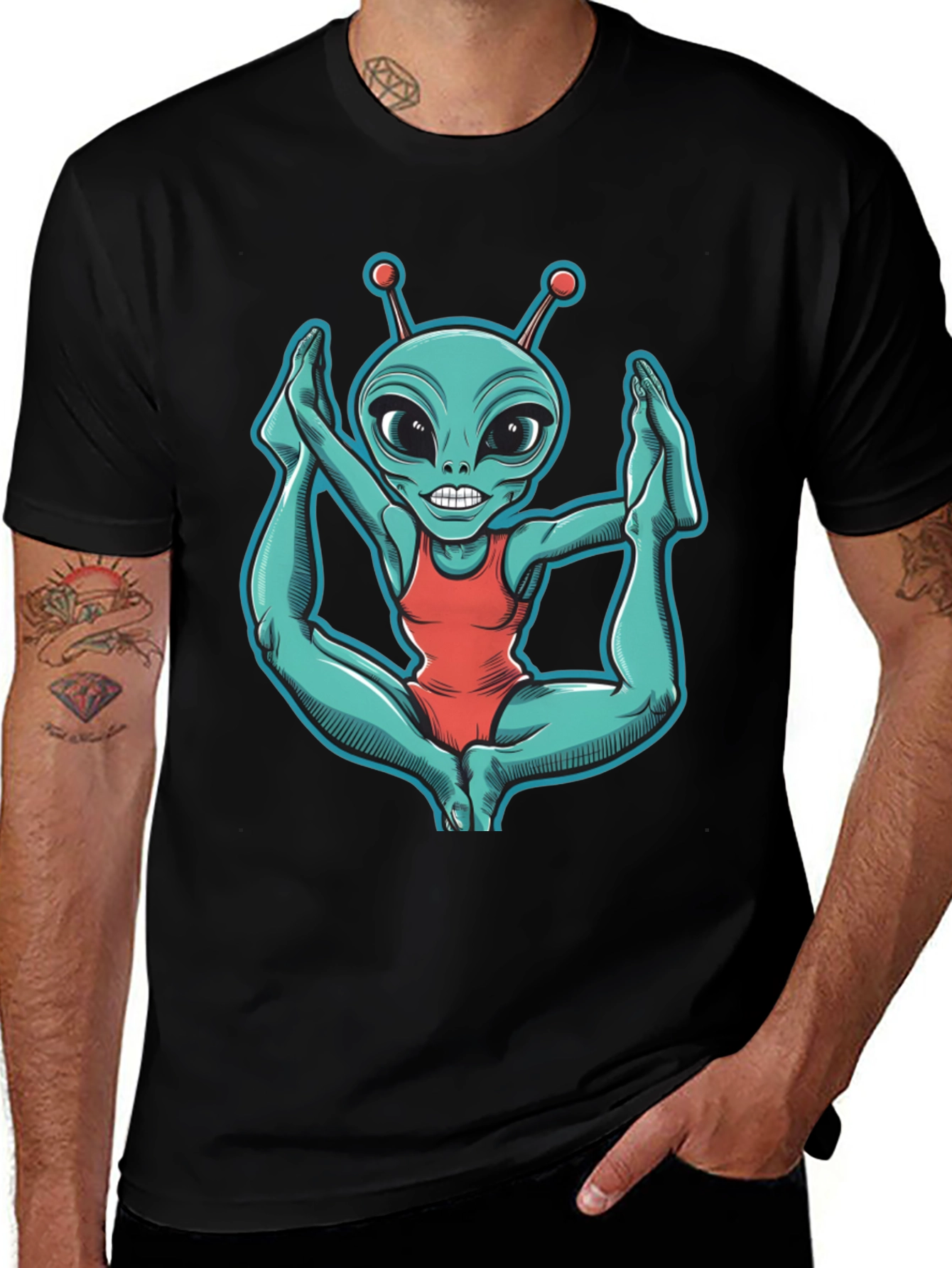 Variant 23 of Alien Yoga T-Shirt - Funny Extraterrestrial Tee