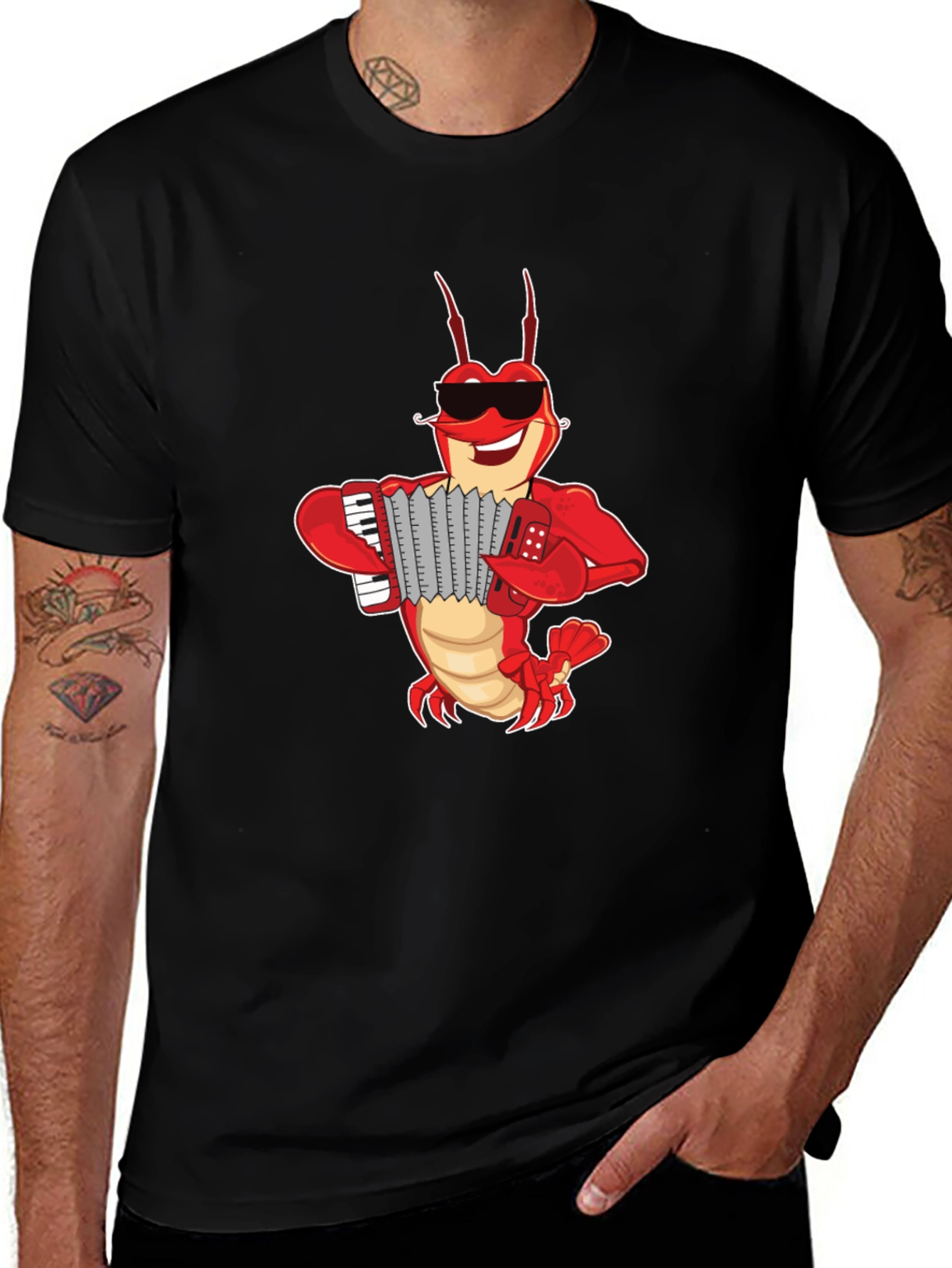 Variant 22 of Lobster Accordion Player T-Shirt