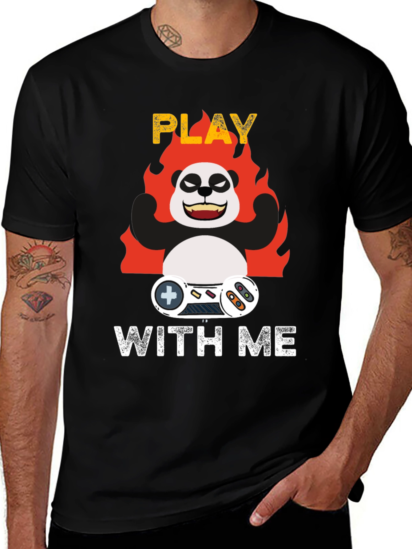 Variant 22 of Play With Me Panda Gamer T-Shirt