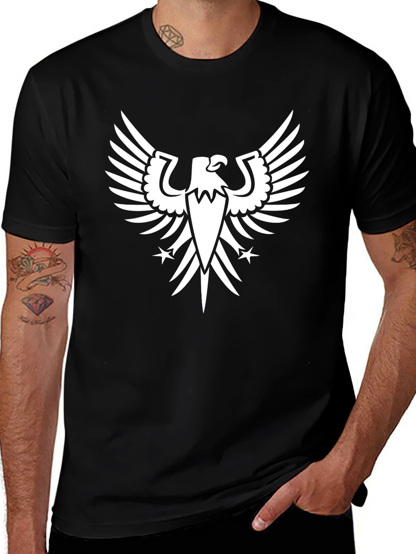 Variant 2 of Phoenix Eagle Graphic Tee - Stylish Black T-Shirt