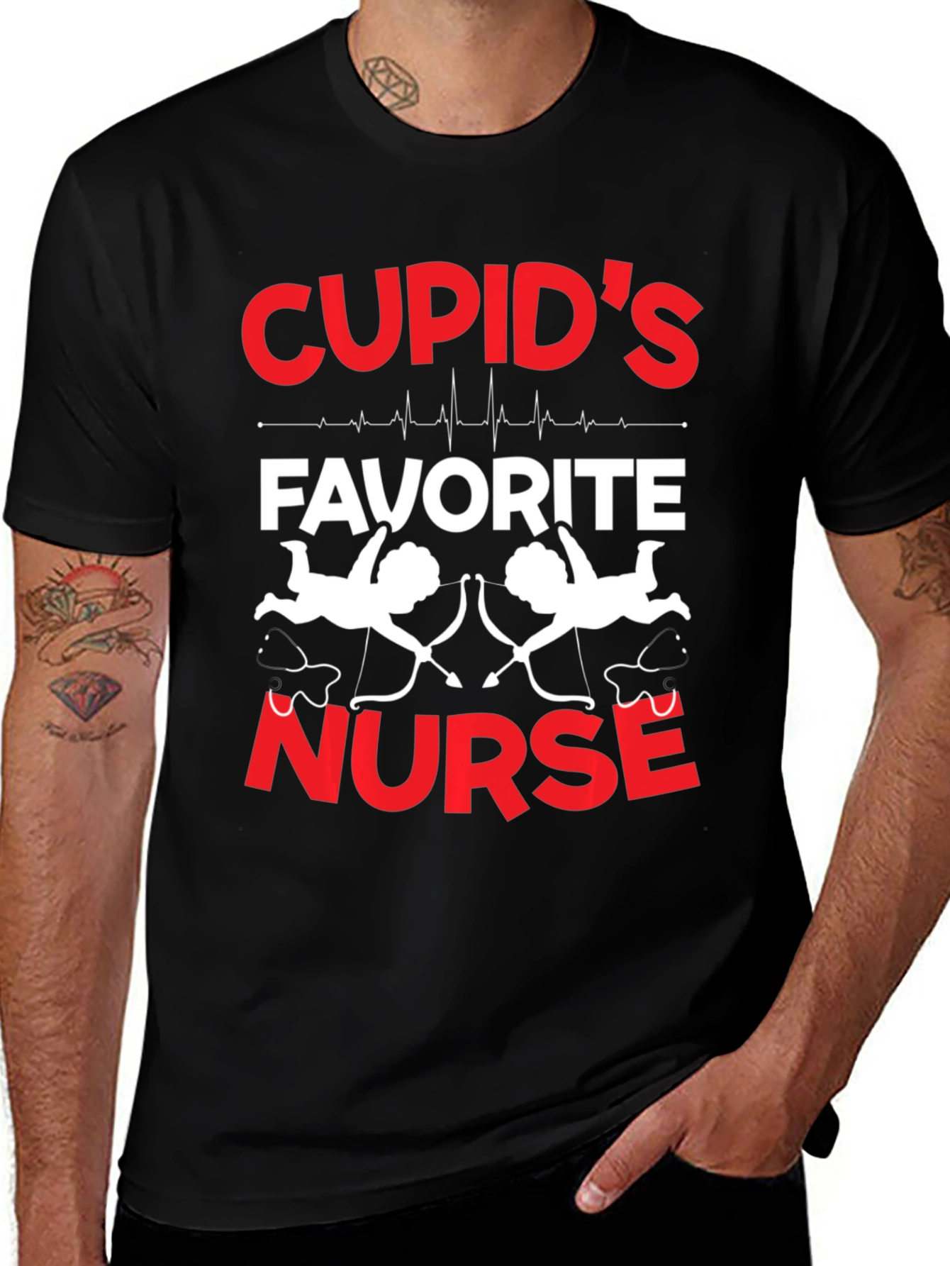 Variant 8 of Cupid's Favorite Nurse Graphic Tee