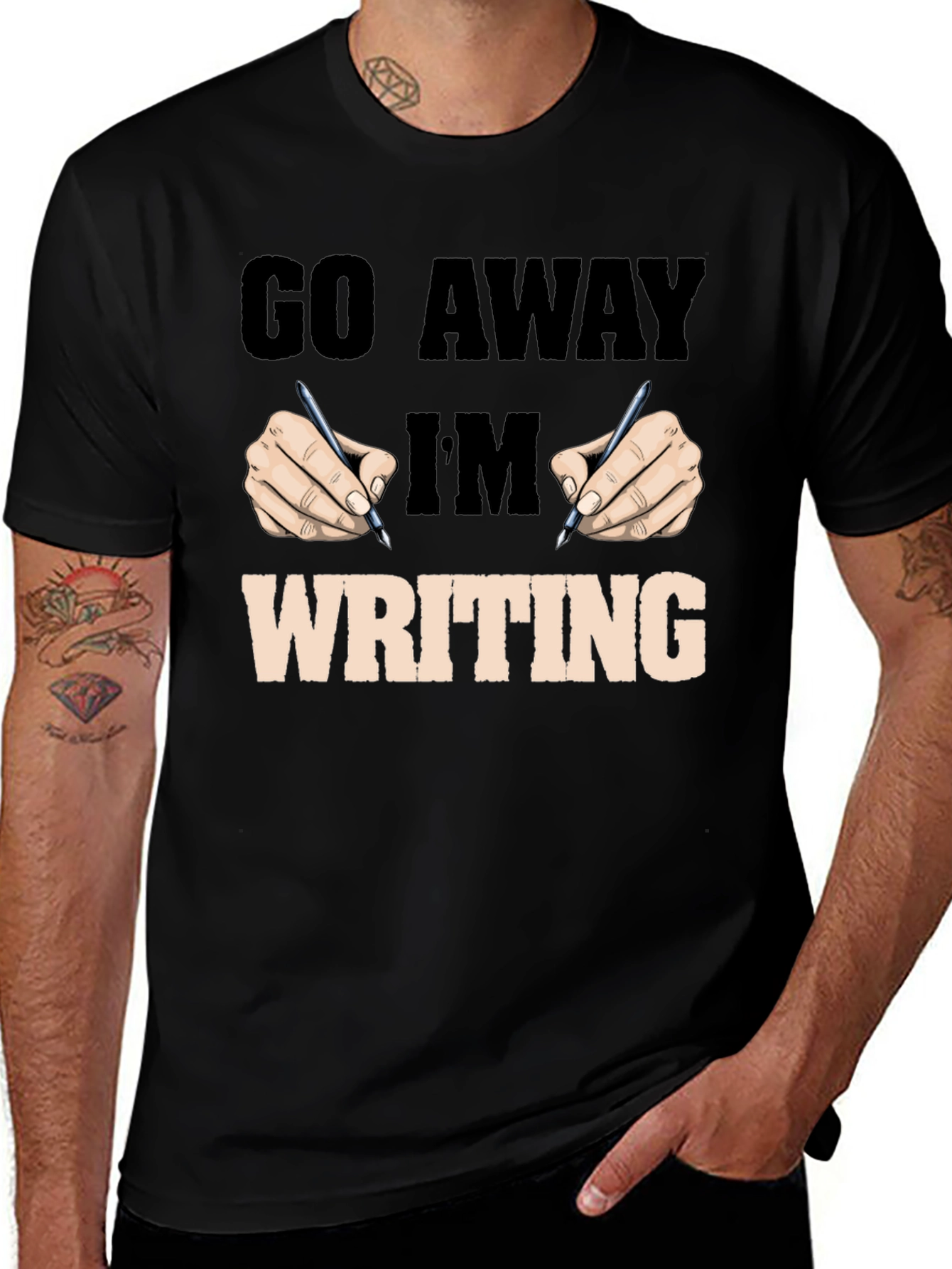 Variant 12 of Go Away I'm Writing Graphic Tee