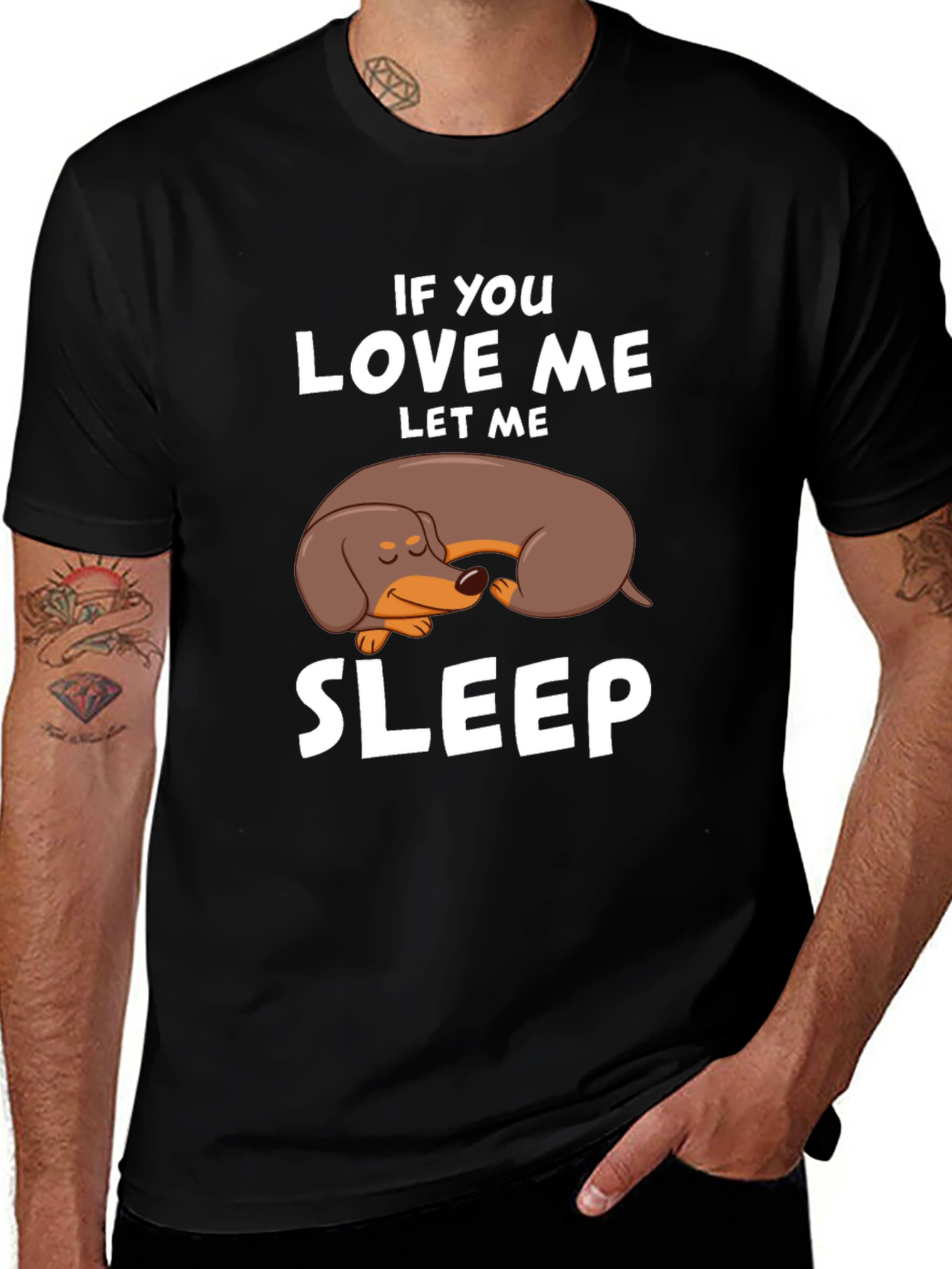 Variant 8 of Dachshund Sleep T-Shirt - If You Love Me, Let Me Sleep