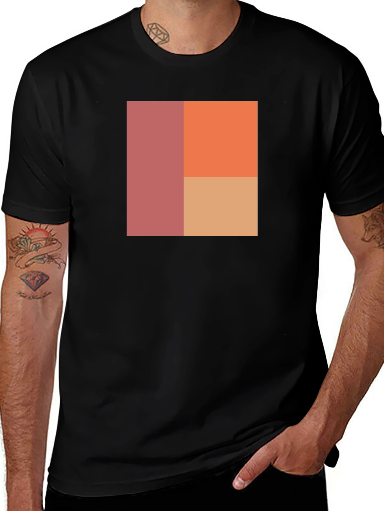 Variant 5 of Modern Block Color Tee - Stylish Casual Wear