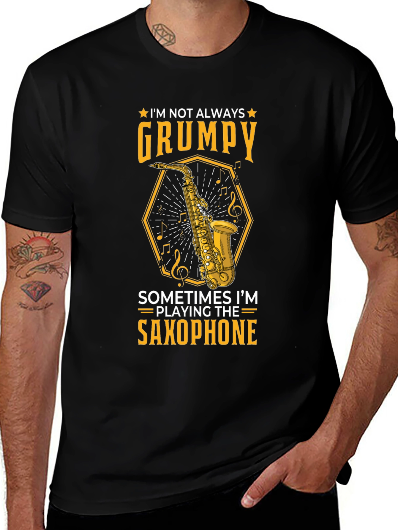 Variant 23 of Grumpy Saxophone Player T-Shirt