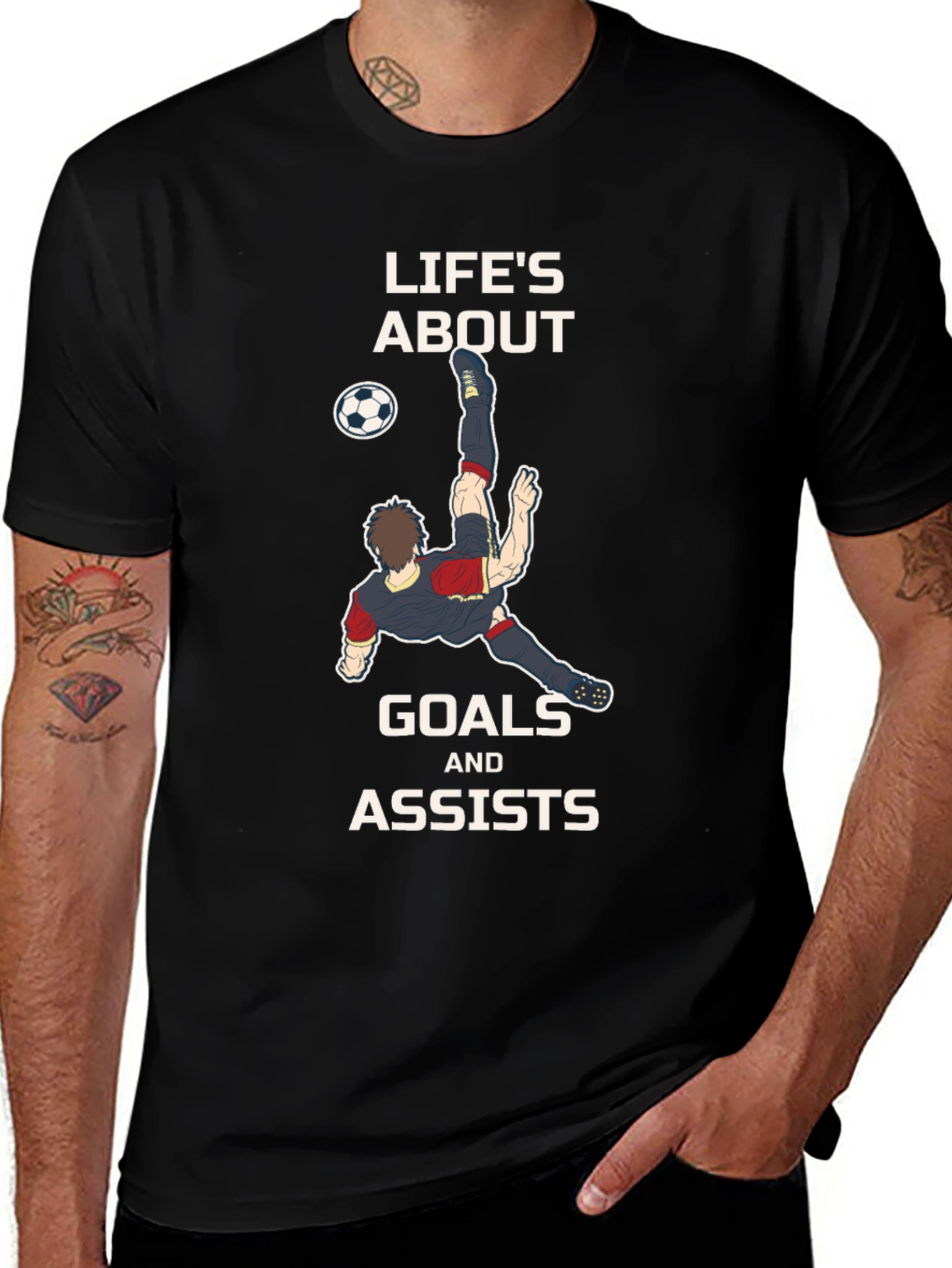 Variant 13 of Life's About Goals & Assists T-Shirt - Soccer Fan Apparel