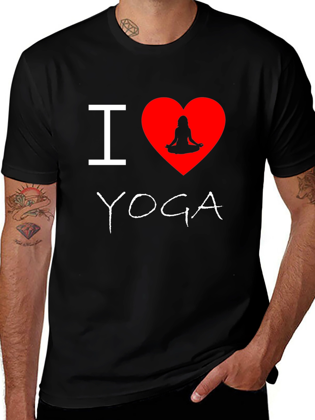 Variant 12 of I Love Yoga Black T-Shirt