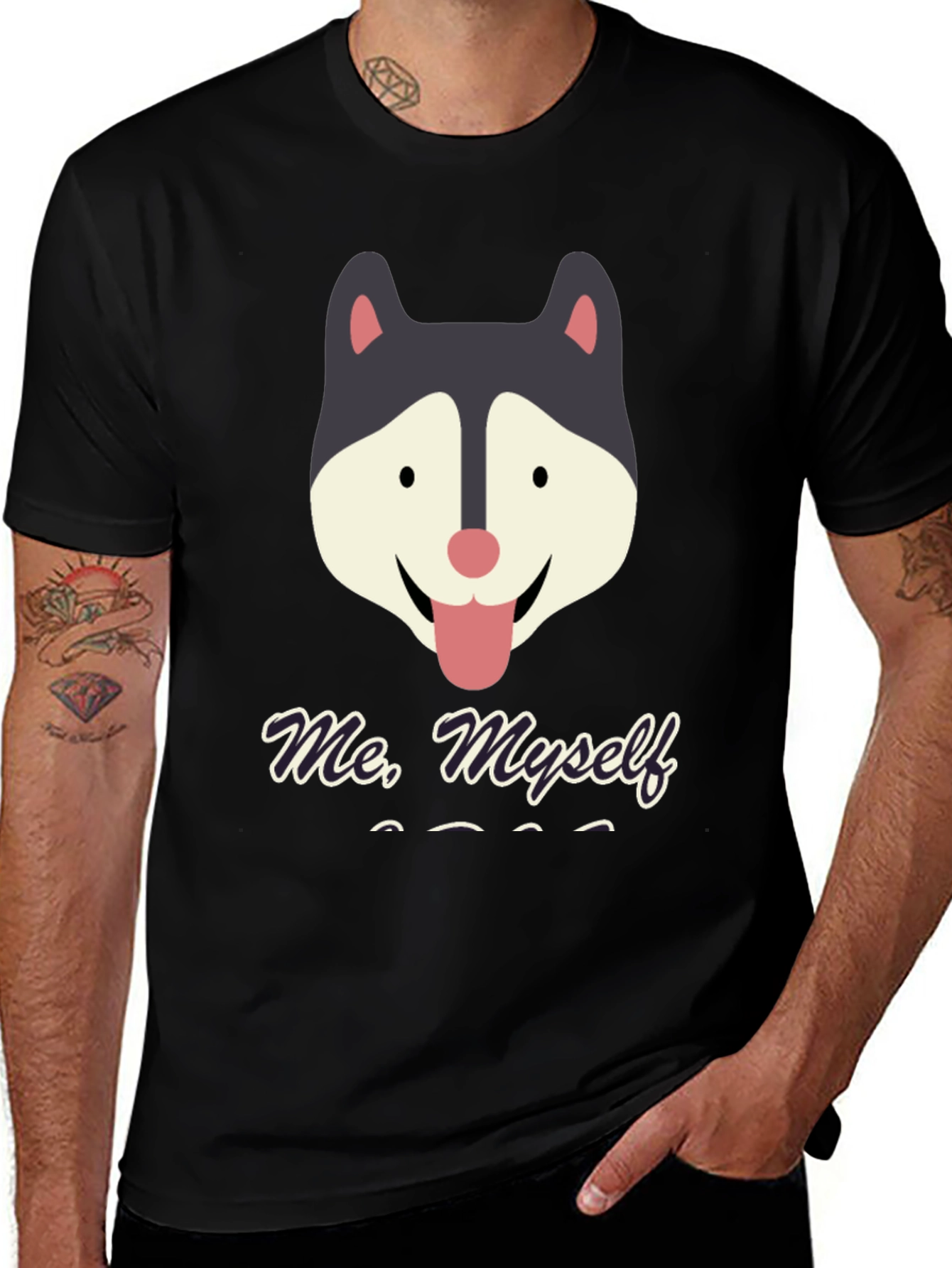 Variant 17 of Husky Dog Graphic Print Men's T-Shirt