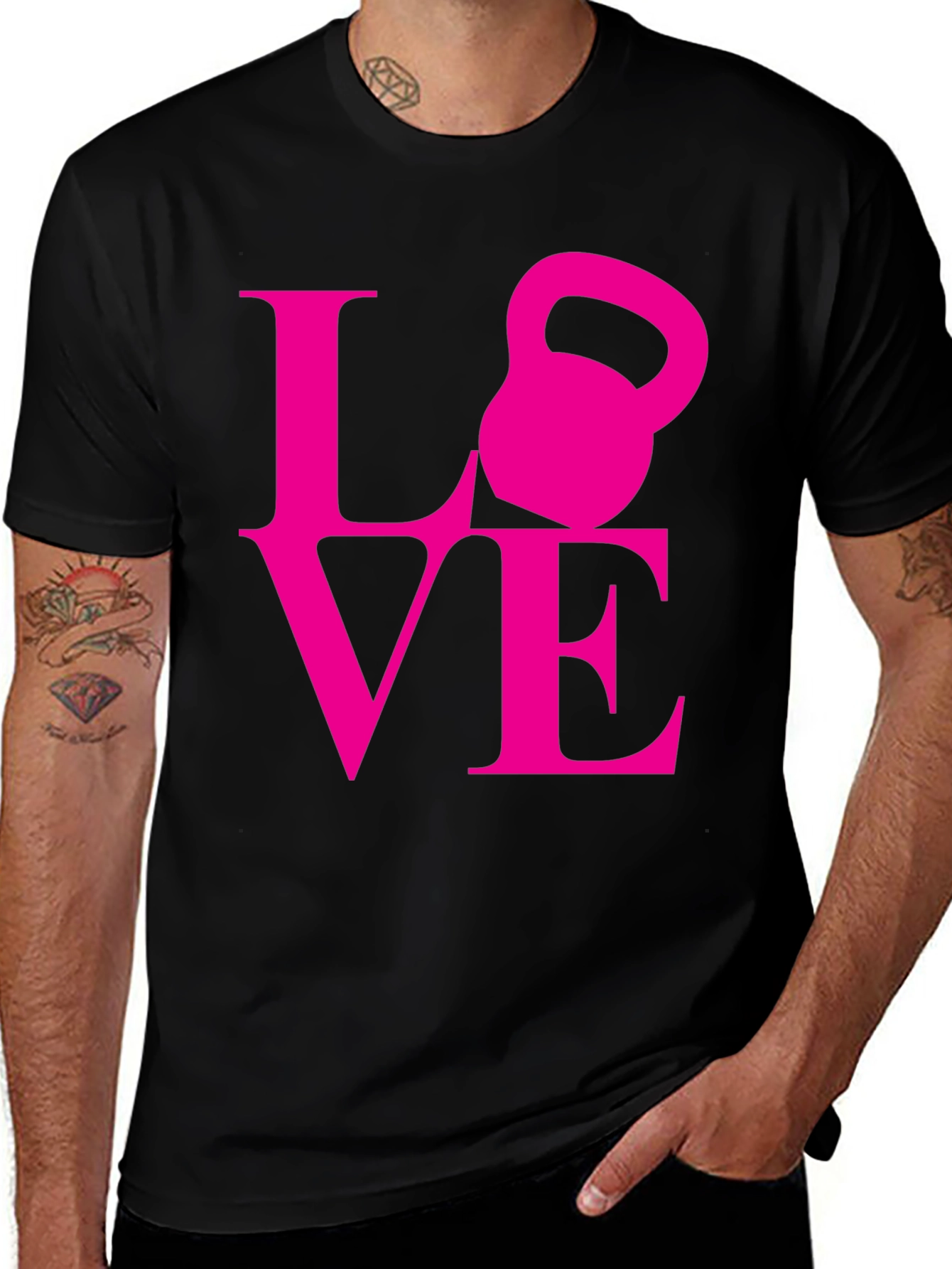 Variant 5 of Love Kettlebell T-Shirt - Black Workout Tee