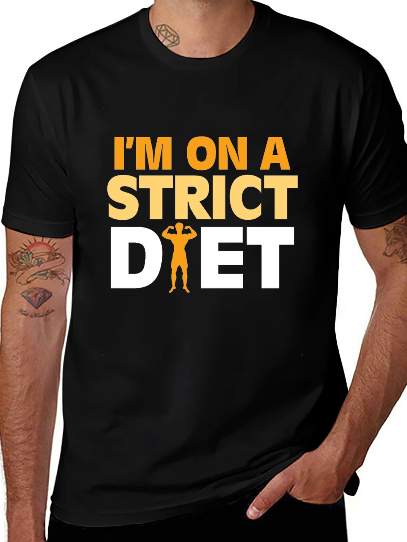 Variant 18 of I'm On a Strict Diet Funny Gym Workout T-Shirt