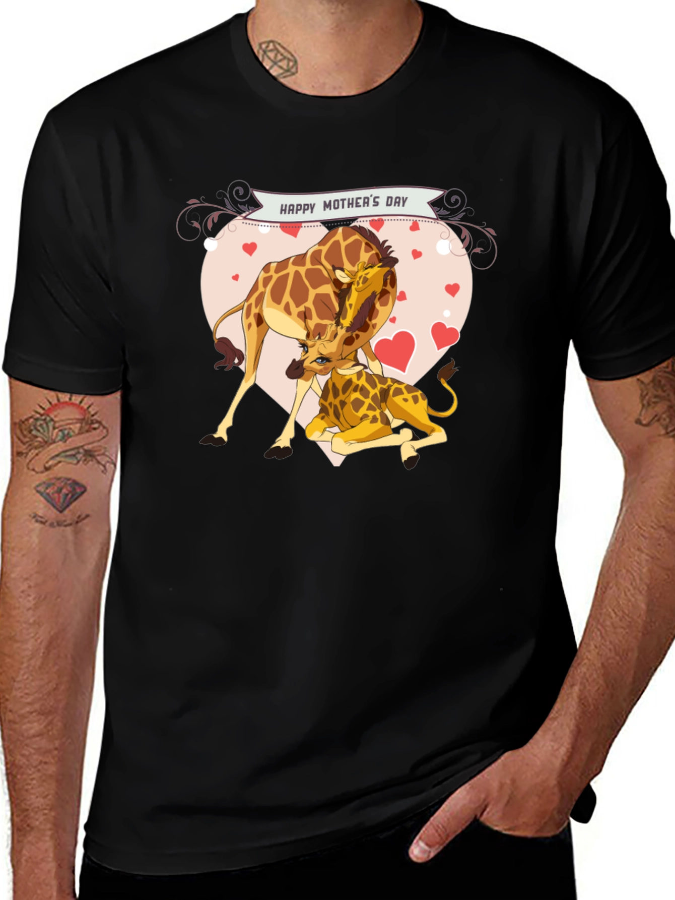 Giraffe Mom & Baby T-Shirt - Happy Mother's Day Tee
