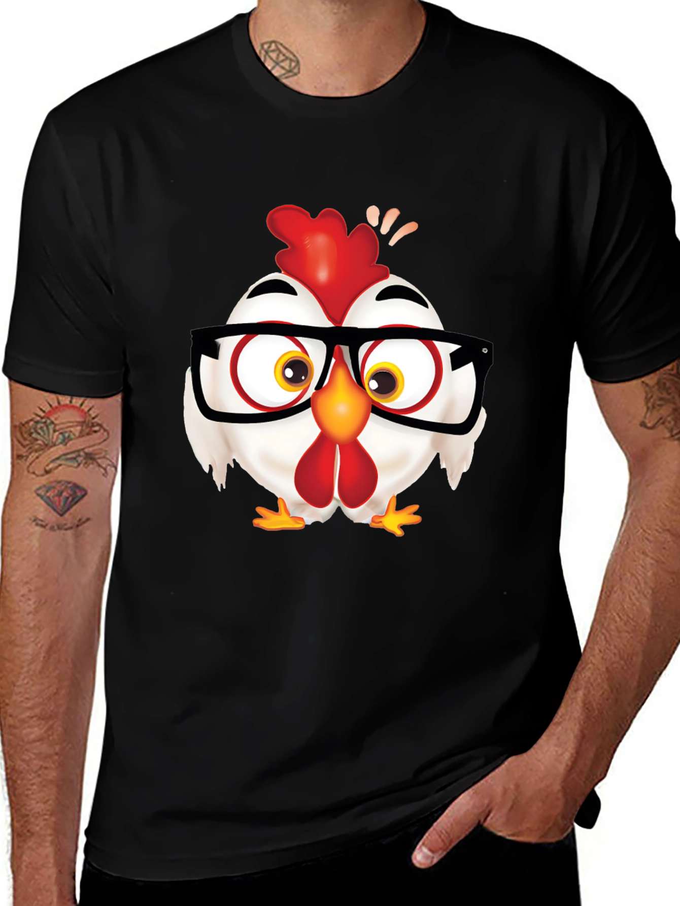 Funny Chicken with Glasses T-Shirt