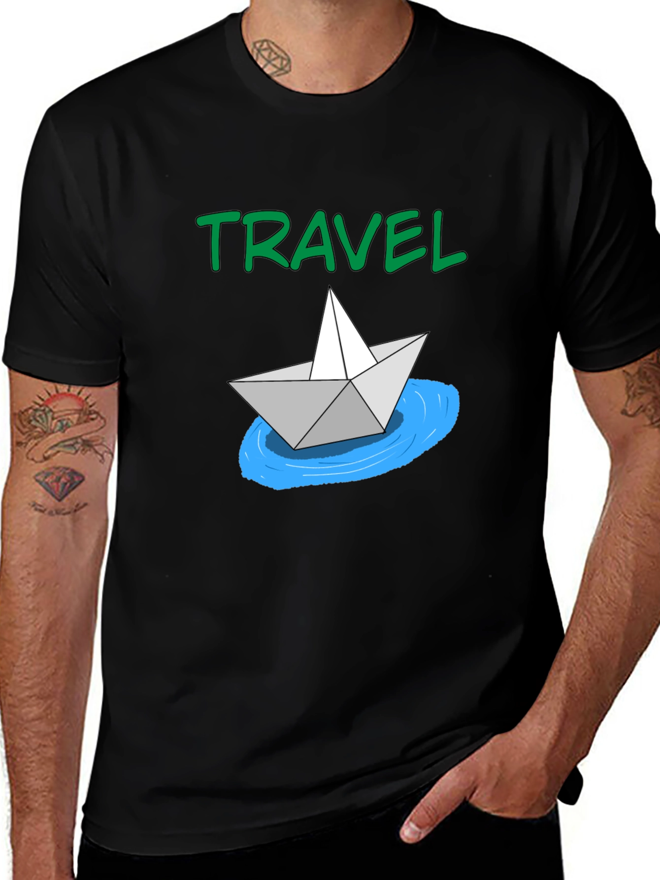 Variant 24 of Travel Paper Boat Graphic Tee - Unisex
