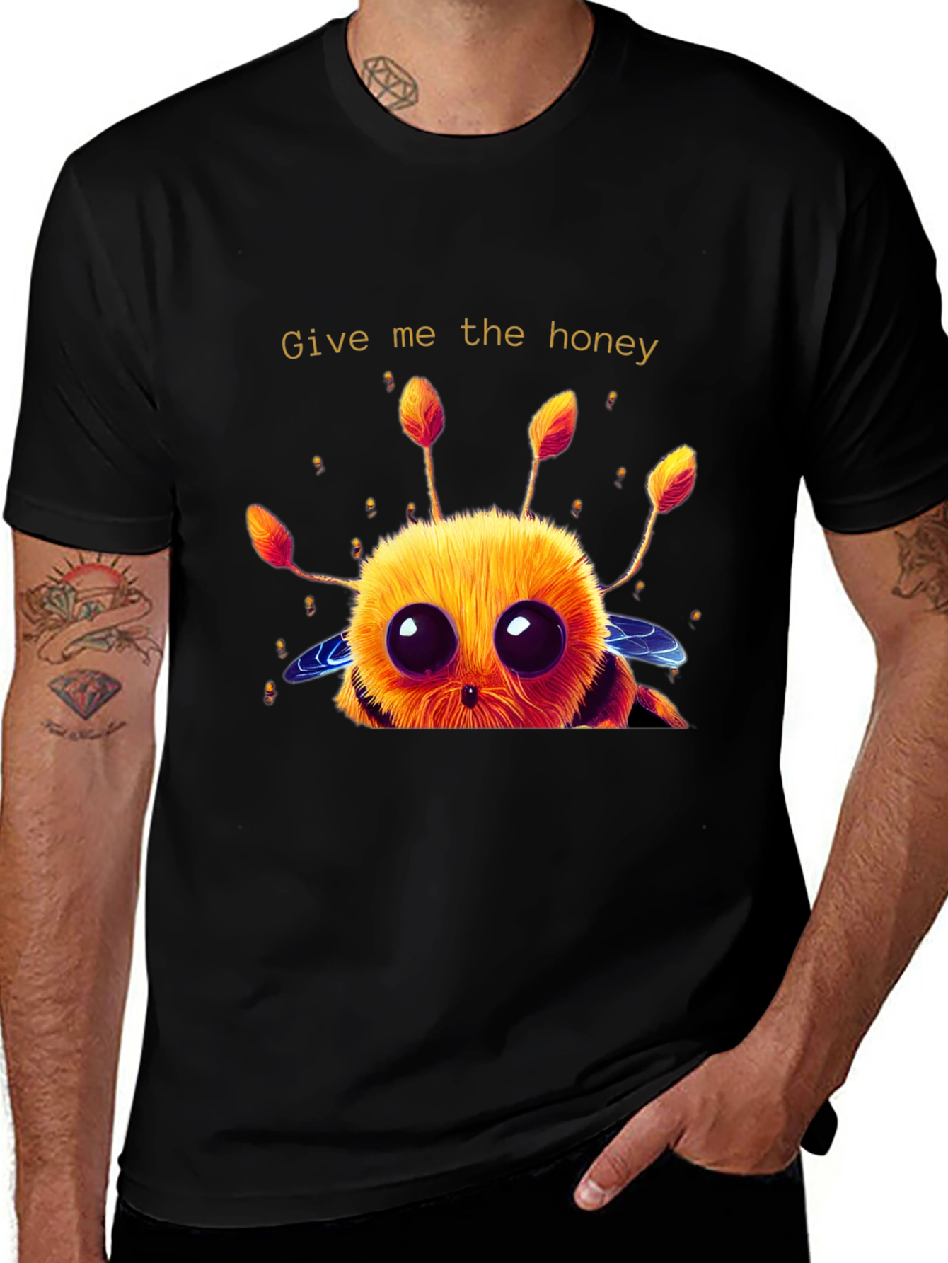 Variant 15 of Give Me The Honey T-Shirt Cute Fuzzy Bee