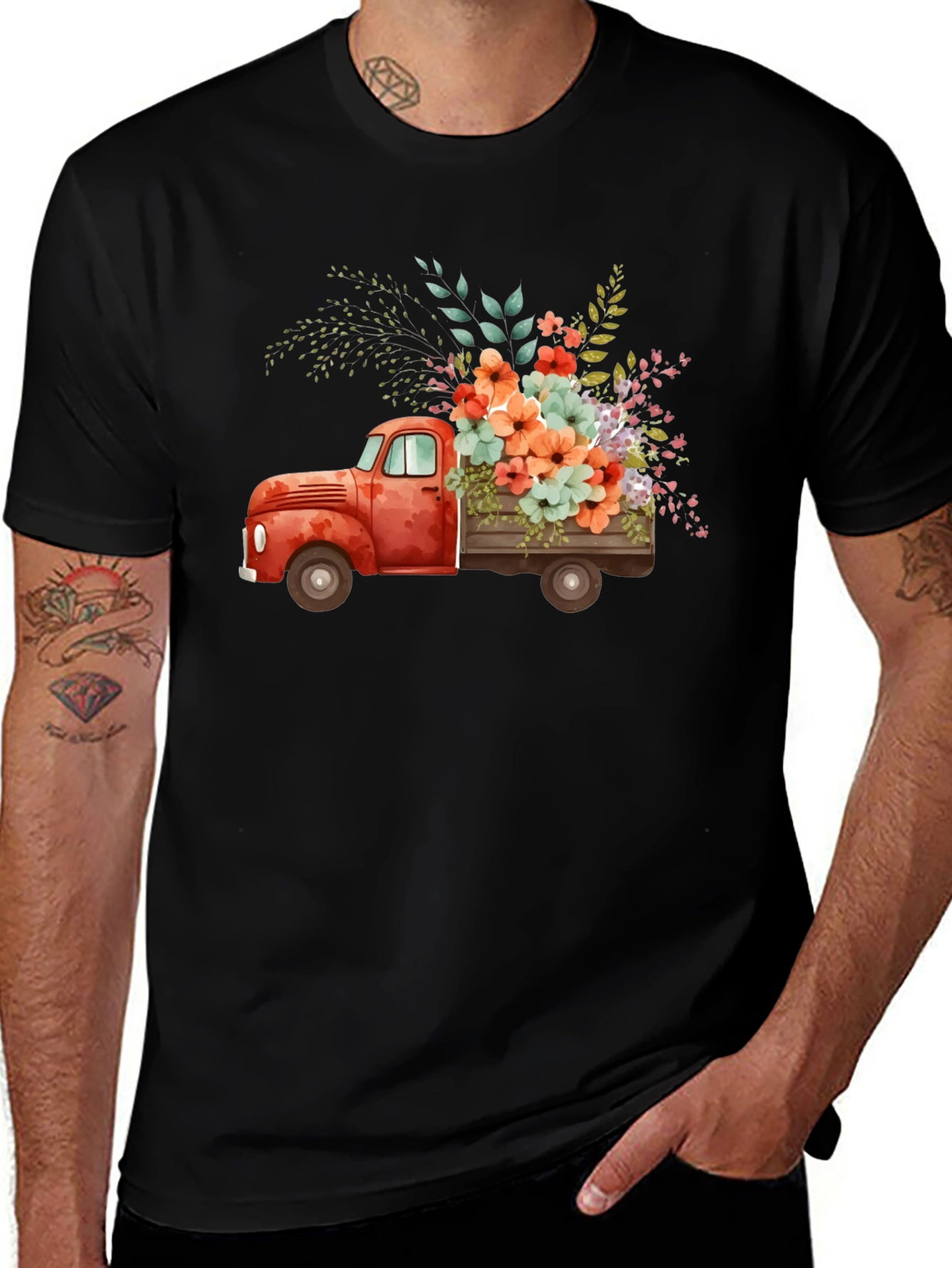 Variant 16 of Vintage Truck with Flowers Graphic Tee