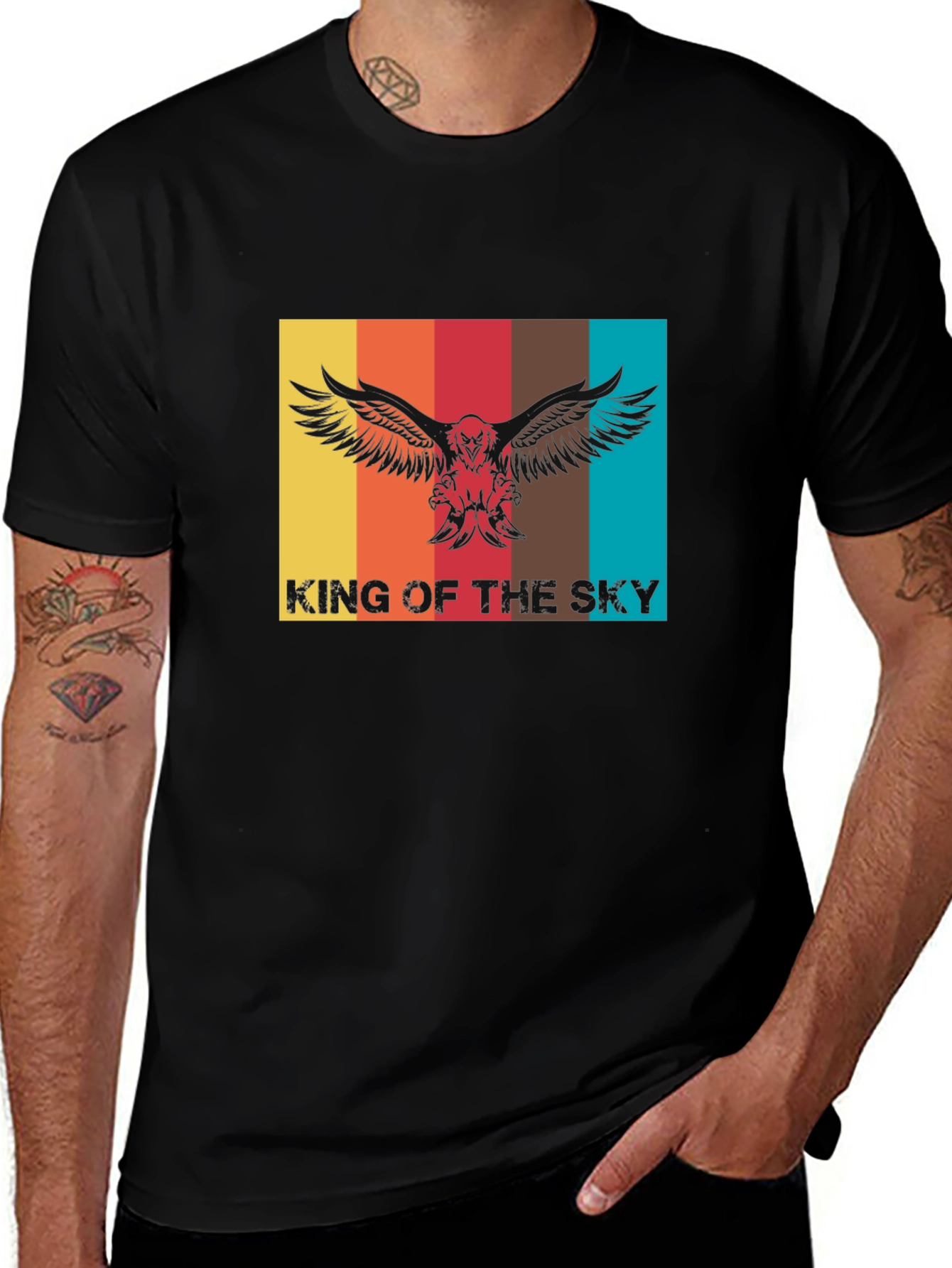 Variant 20 of King of the Sky Graphic Tee - Retro Bird Design