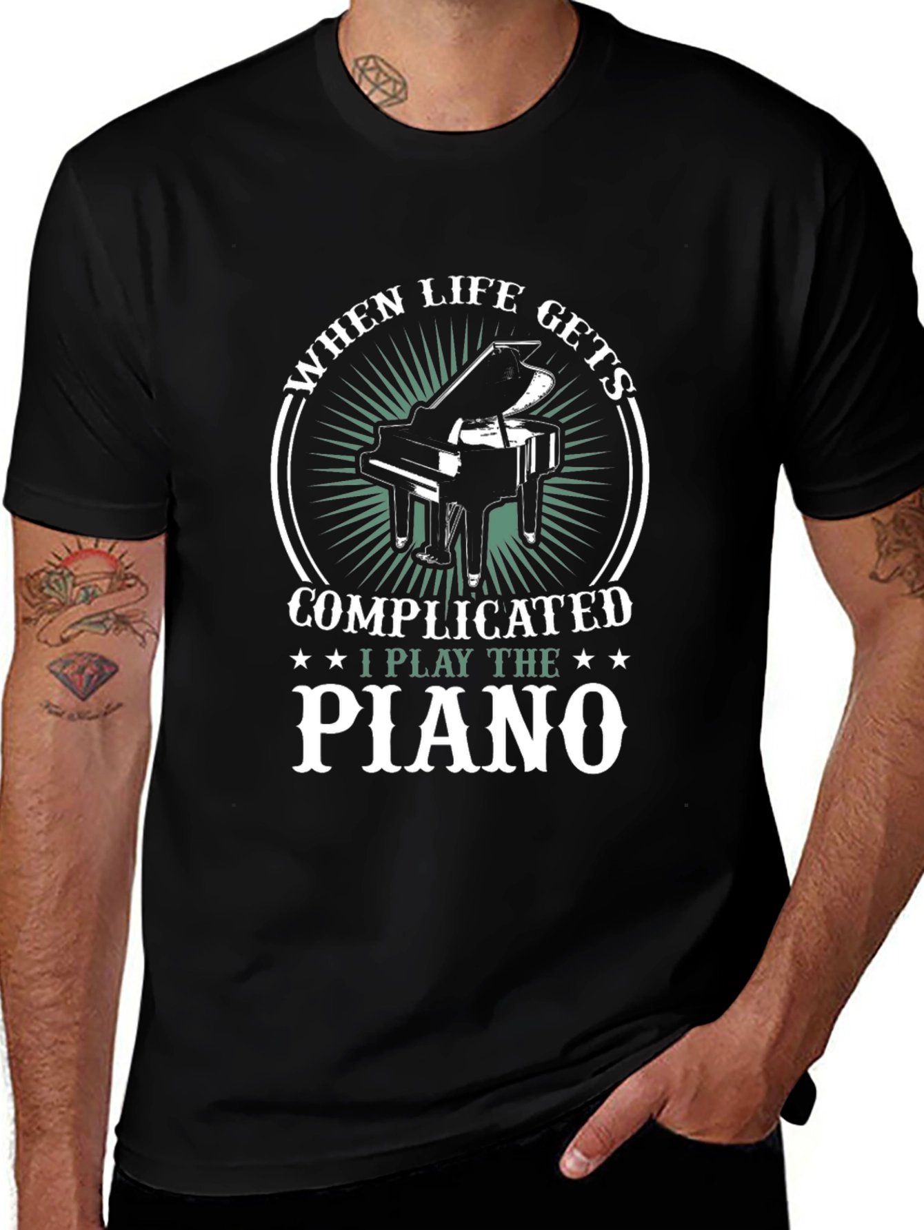 When Life Gets Complicated, I Play Piano T-Shirt