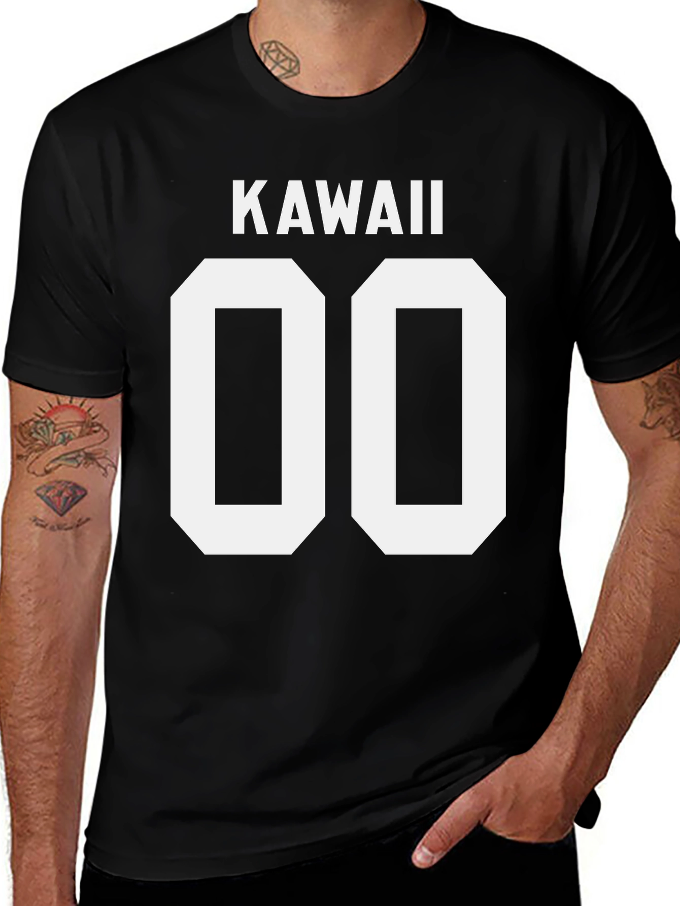 Variant 21 of Kawaii Number 00 Graphic Tee - Black Cotton Casual Shirt
