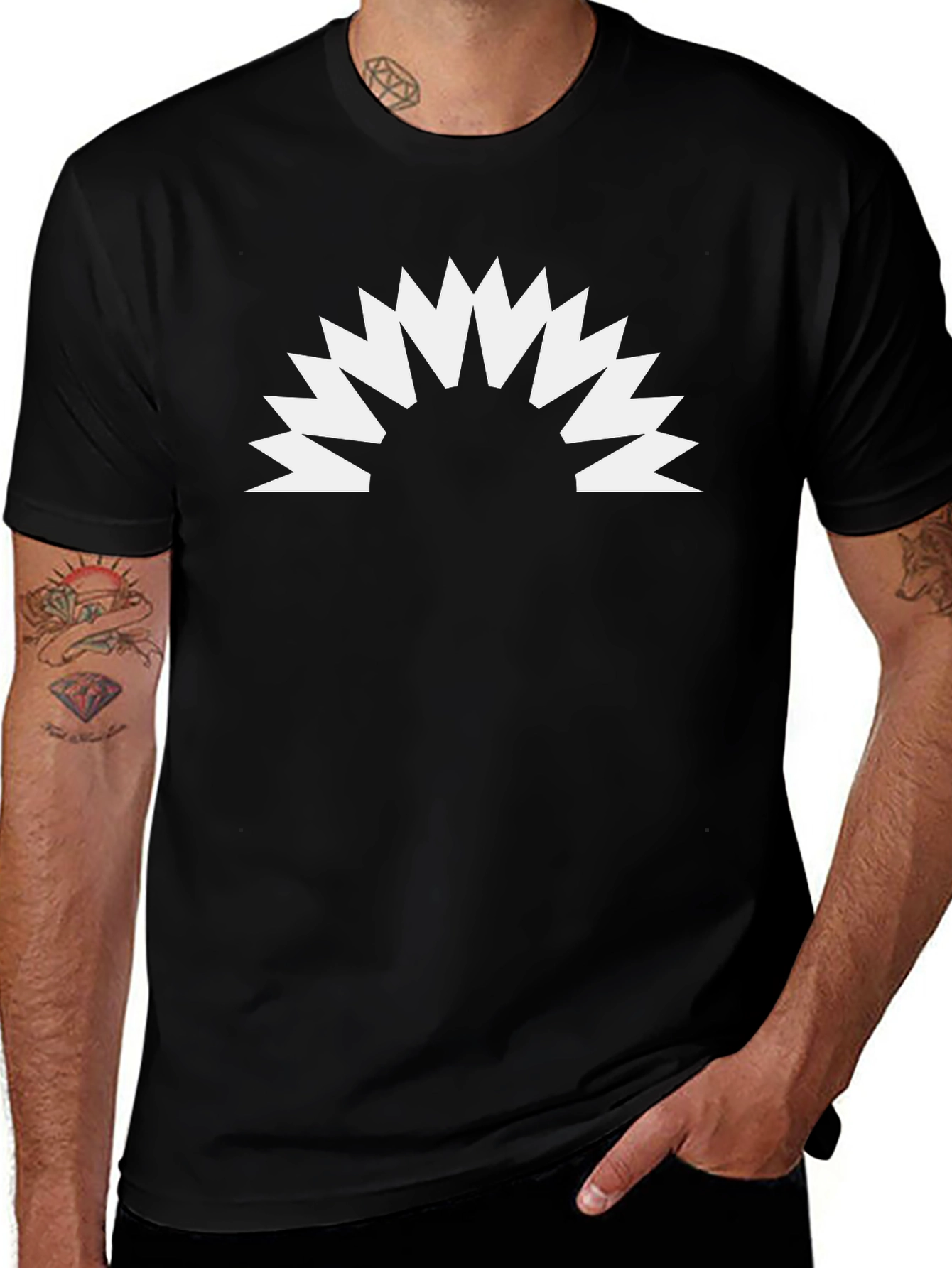 Variant 11 of Minimalist Sunrise Graphic Tee - Black