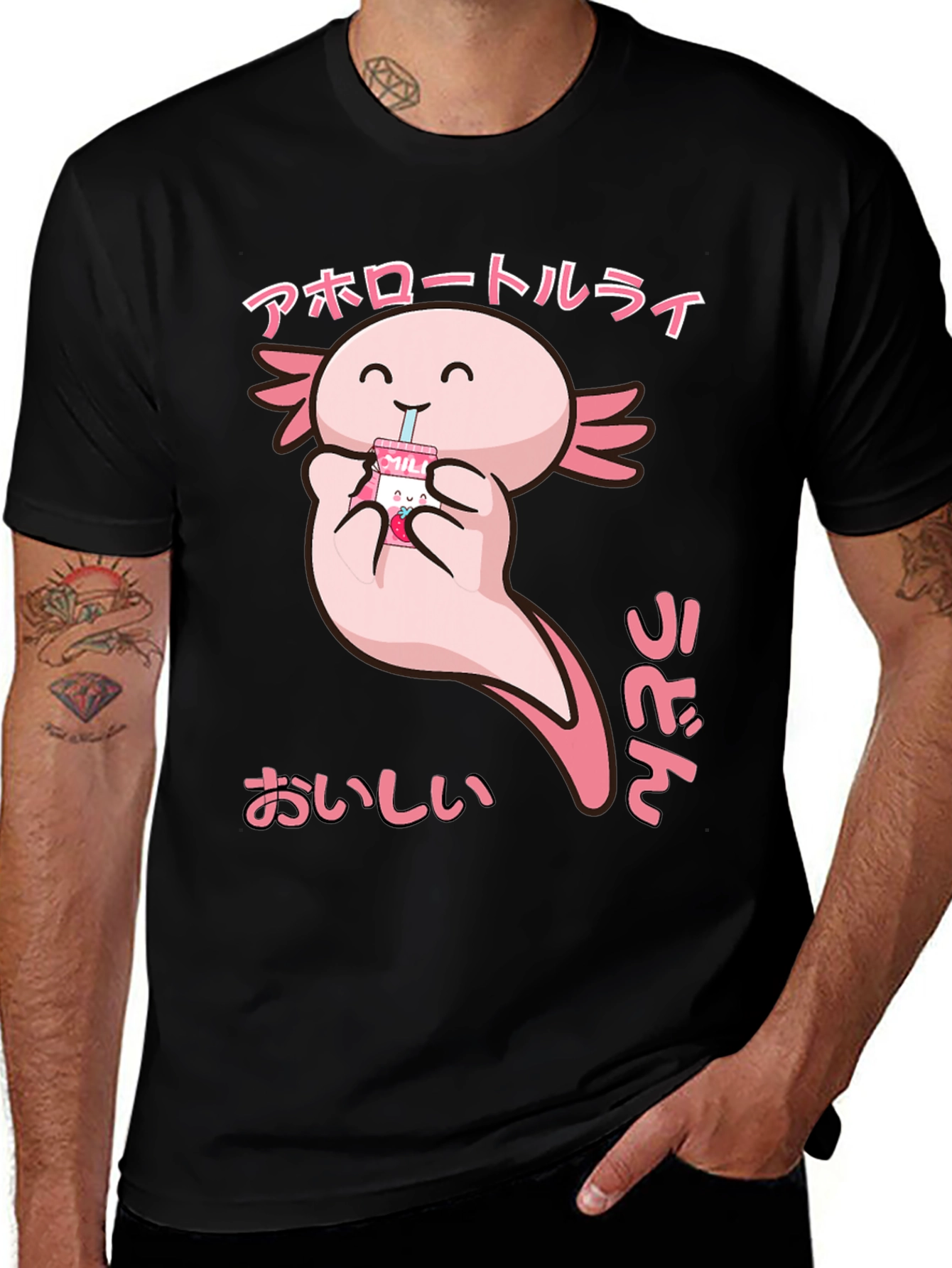 Variant 14 of Axolotl Milk T-Shirt - Cute Kawaii Style