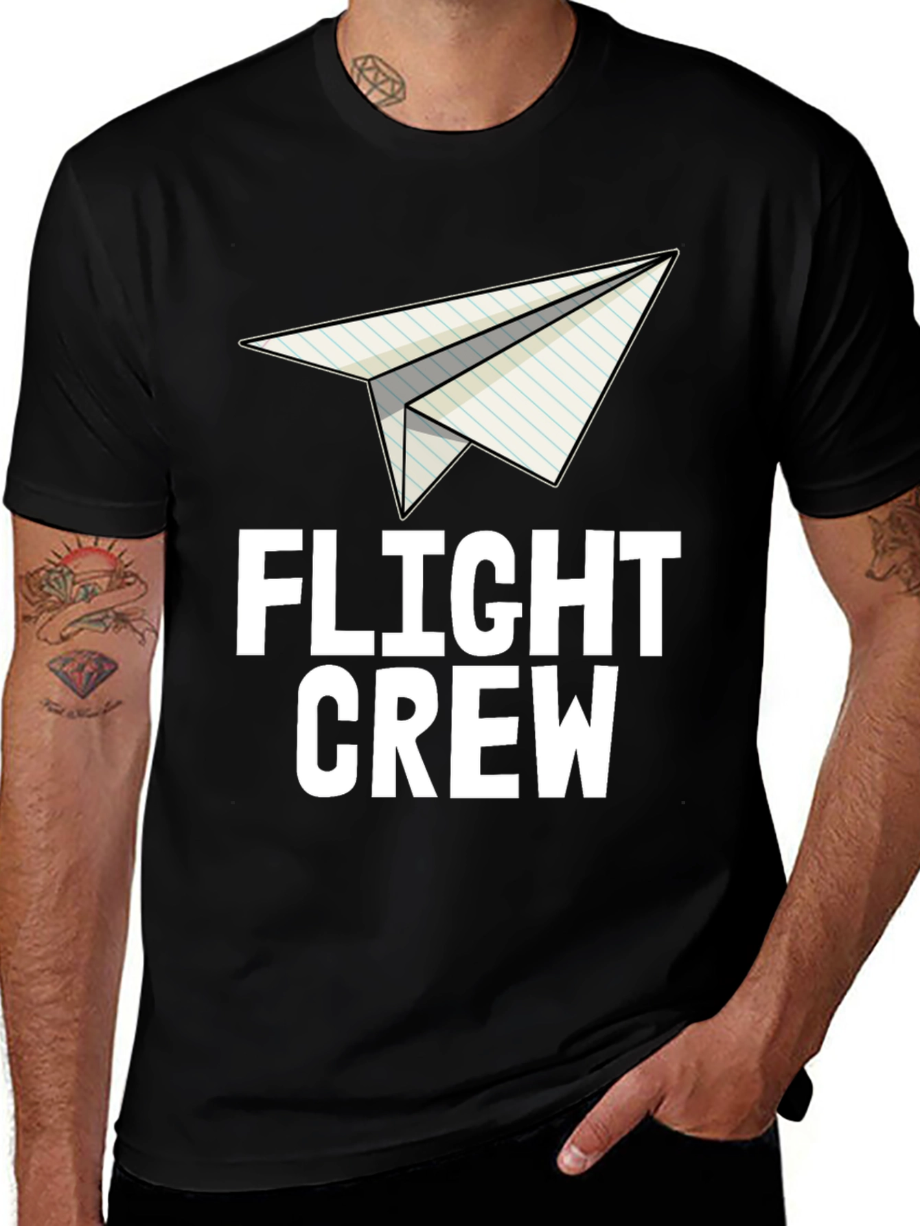 Variant 12 of Flight Crew Paper Airplane Graphic Tee