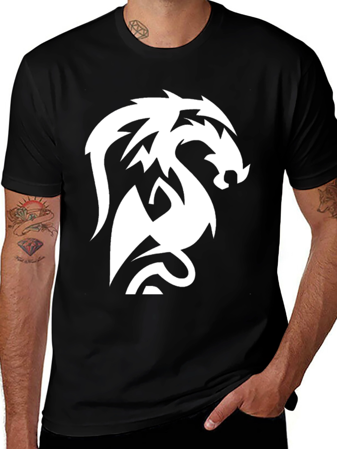 Variant 21 of Dragon Graphic Black Tee - Unique Style