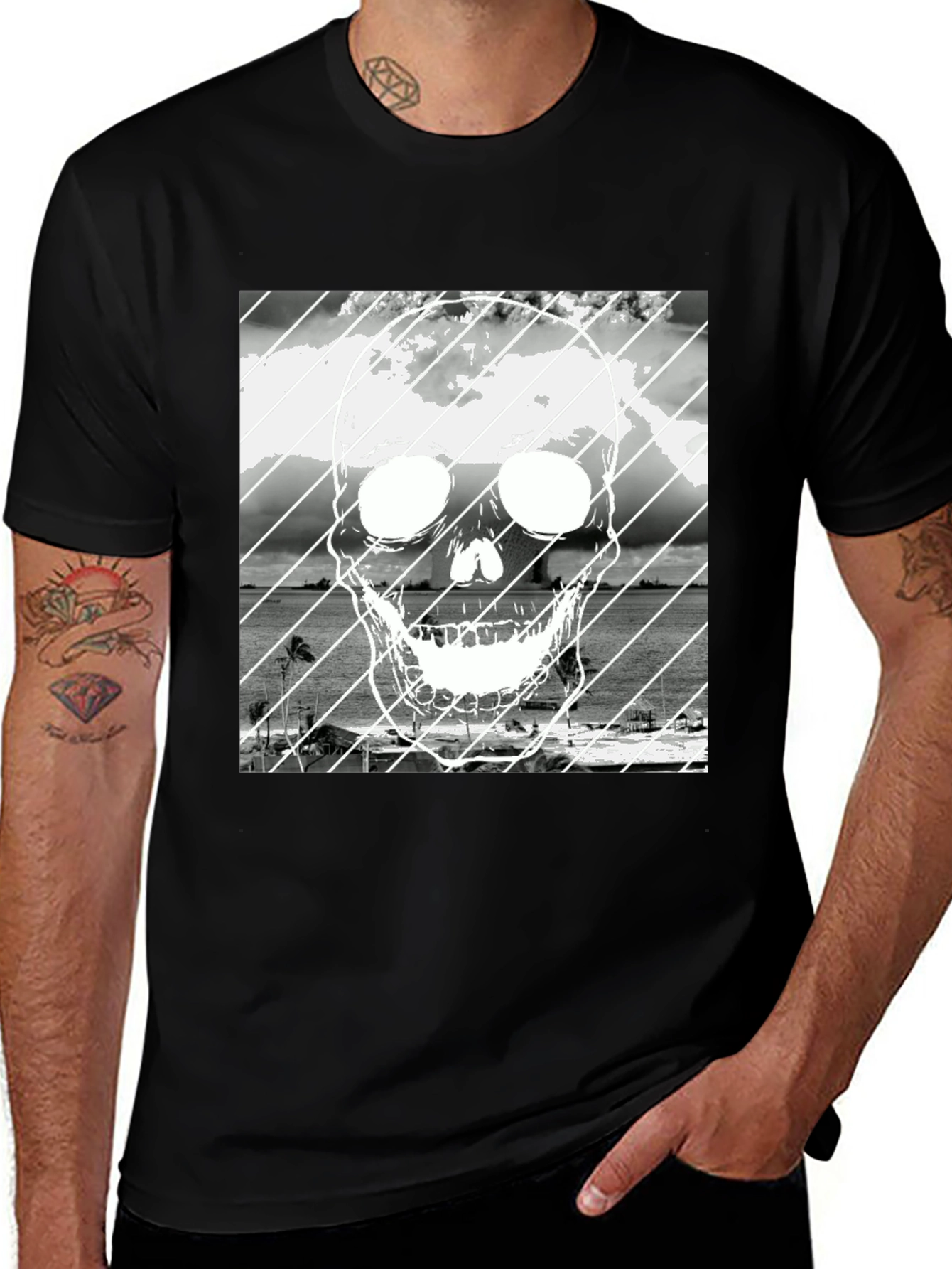 Variant 30 of Skull Beach Black T-Shirt