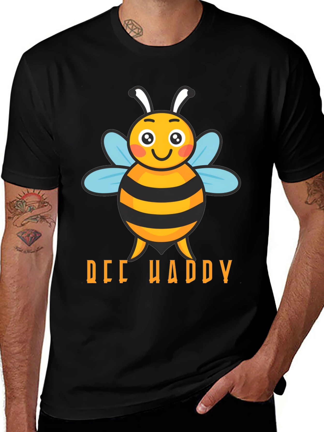 Variant 17 of Bee Happy T-Shirt - Cute Cartoon Bee Design