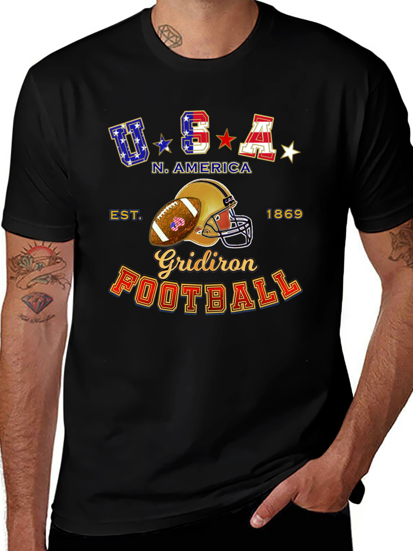 Variant 5 of USA Football Graphic T-Shirt