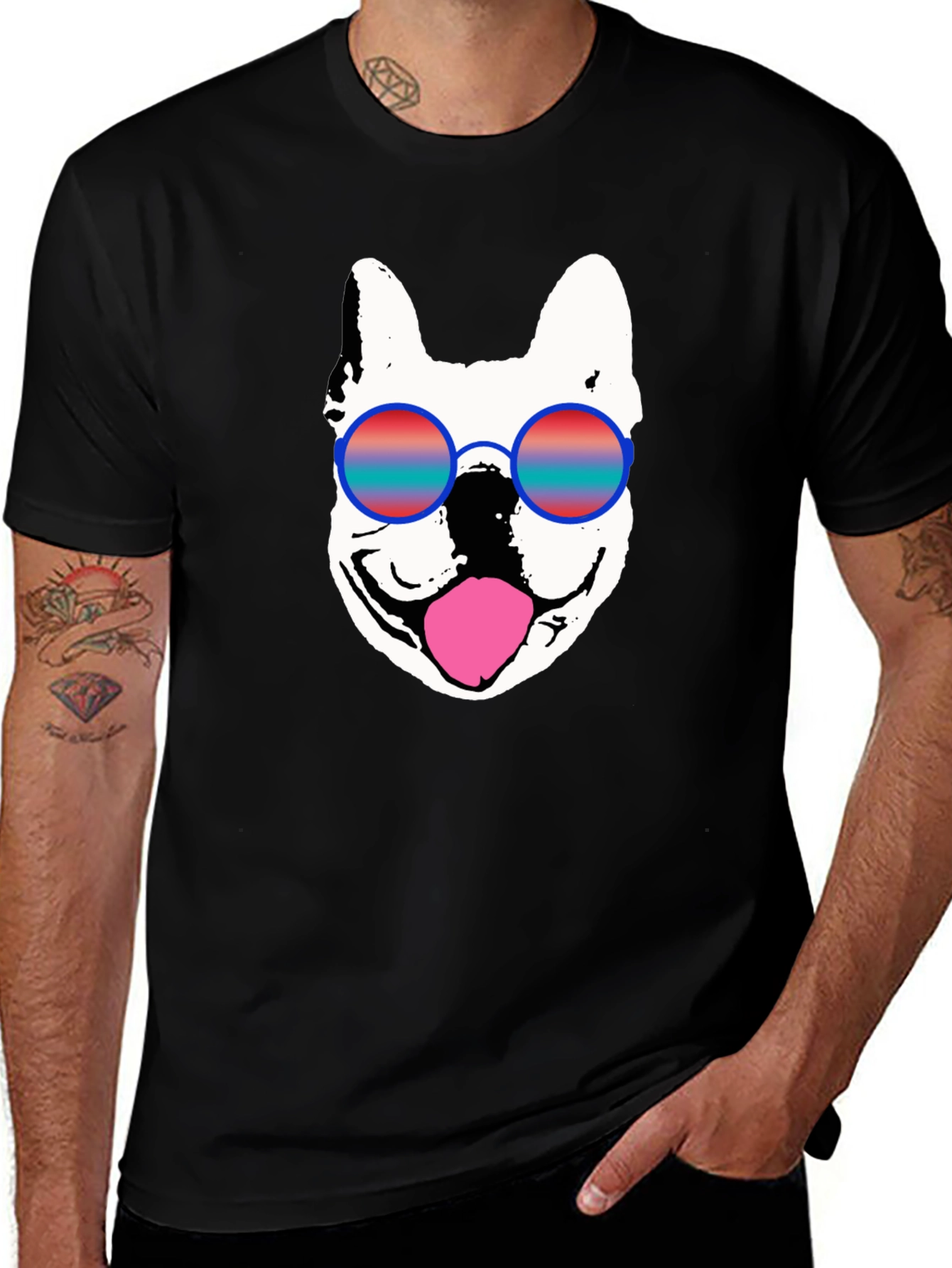 Variant 19 of Cool Dog Graphic Tee - Black