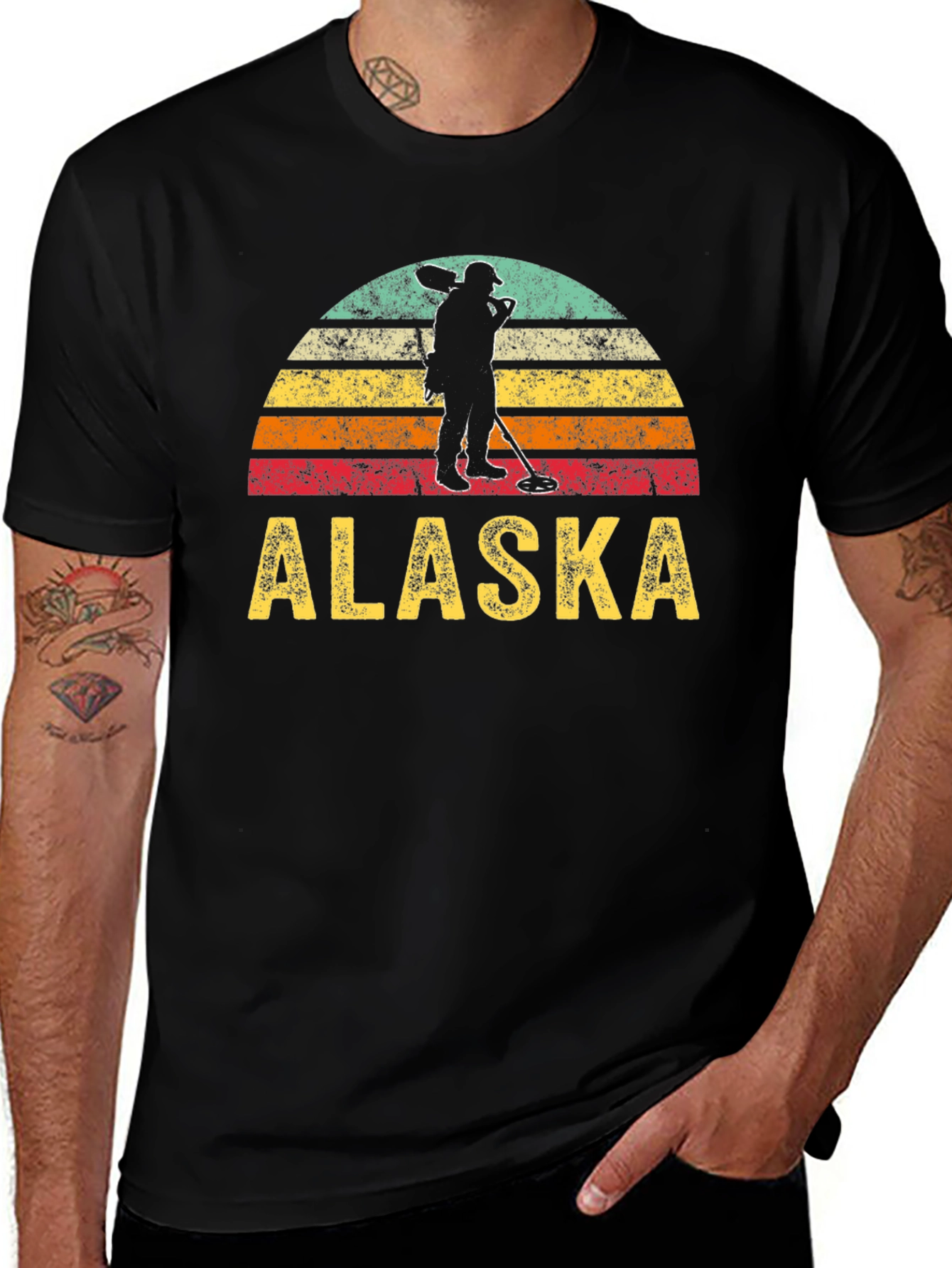 Alaska Metal Detecting Sunset Graphic Tee