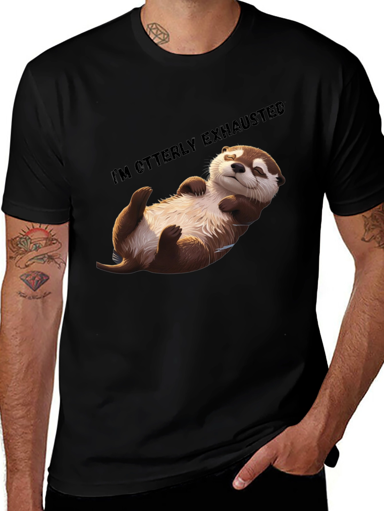 Variant 21 of Otterly Exhausted T-Shirt - Comfy Casual Wear