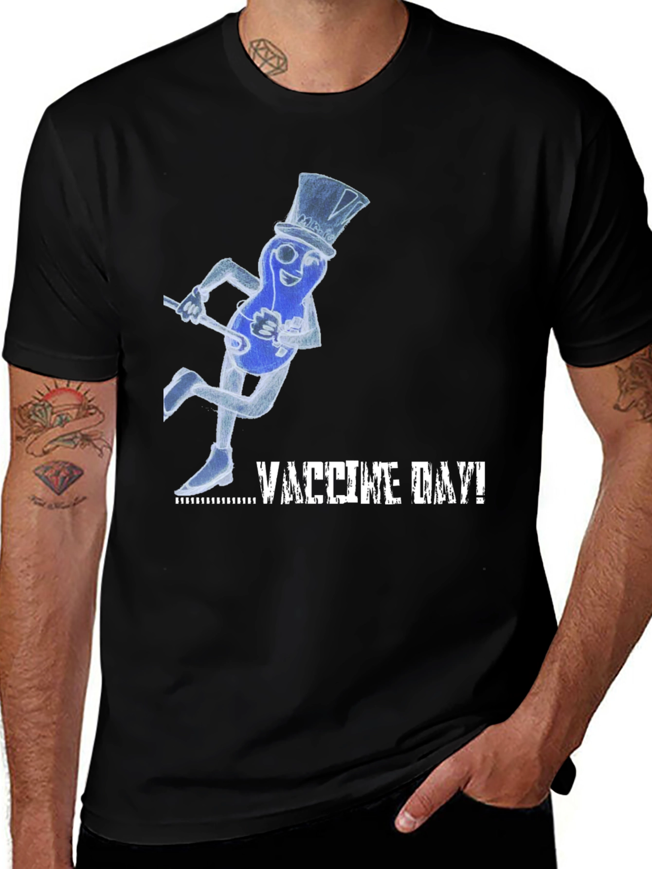 Variant 14 of Vaccine Day T-Shirt - Peanut Design